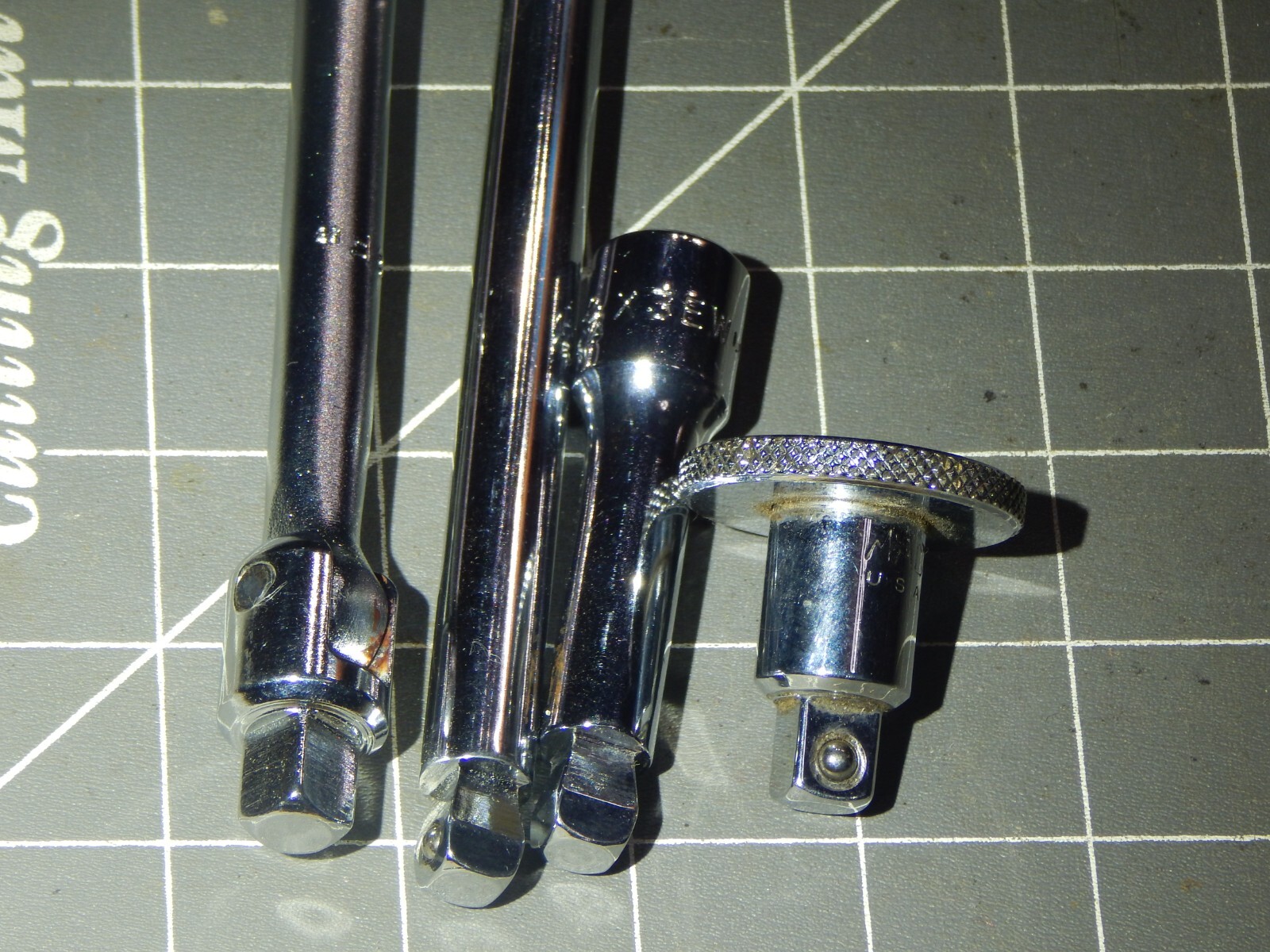 Mac 4Pc 3/8″ Drive Breaker Bar Thumb Wheel Wobble Socket Extension Set X8F XRS1