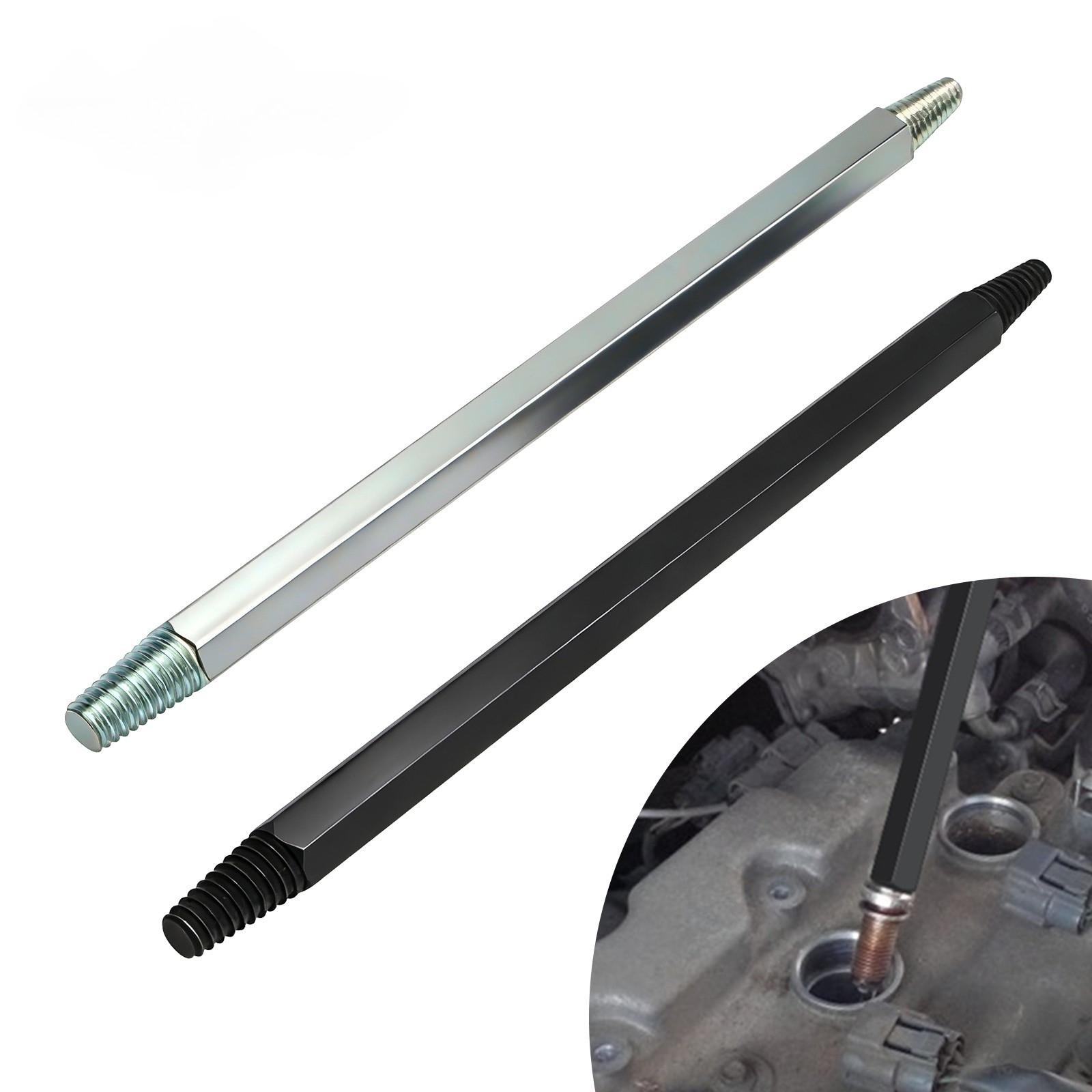 2pcs Fracture Damaged Spark Plug Broken Extractor Removal Tool Left-Hand Thread