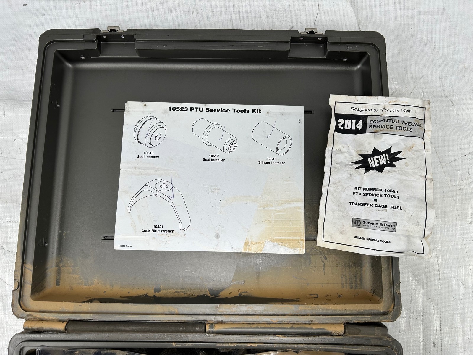 MILLER TOOL JEEP CHEROKEE PTU FUEL TRANSFER CASE SERVICE TOOL KIT 10523