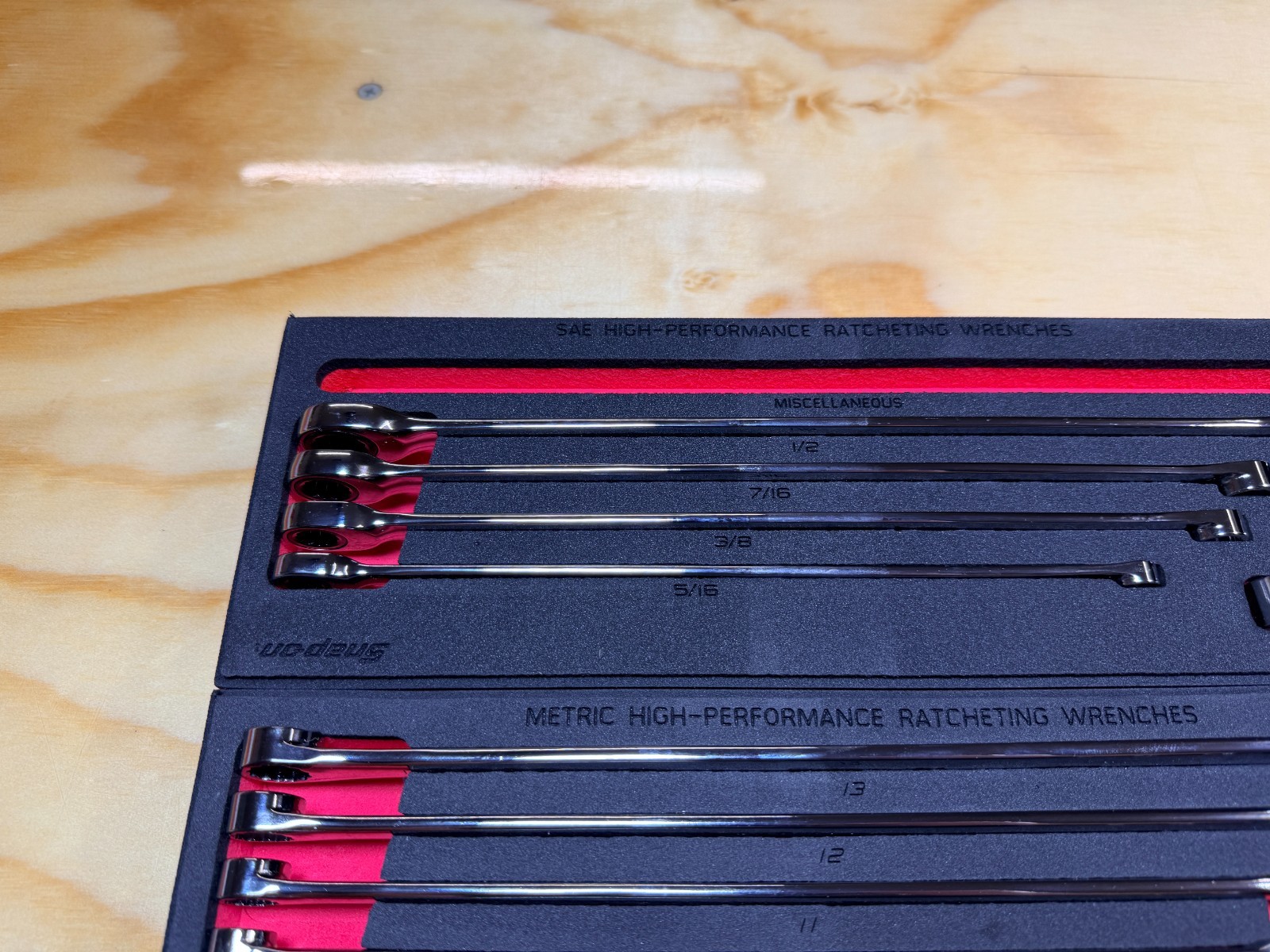 Snap-on Tools 20pc SAE Metric Master High-Performance Ratcheting Wrench Foam Set
