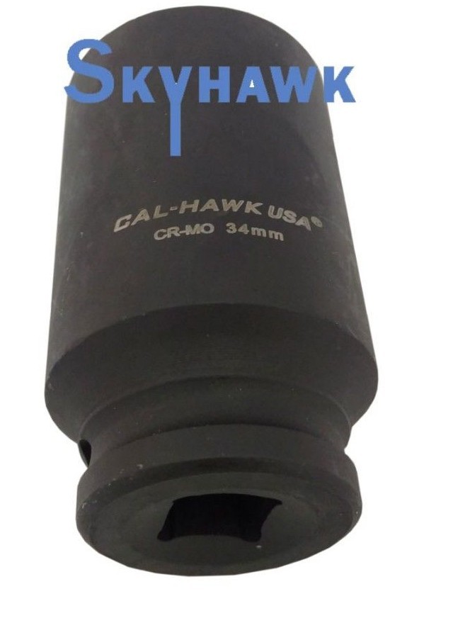 1/2″ DR. X 34MM DEEP IMPACT SOCKET 6 POINT Chromium-molybdenum CR-MO MATERIAL