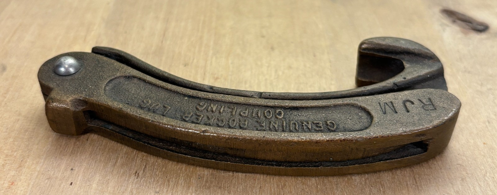 Vtg Akron Brass Spanner Hook Wrench Rocker Lug Fire Hose Folding #4/565, 5″
