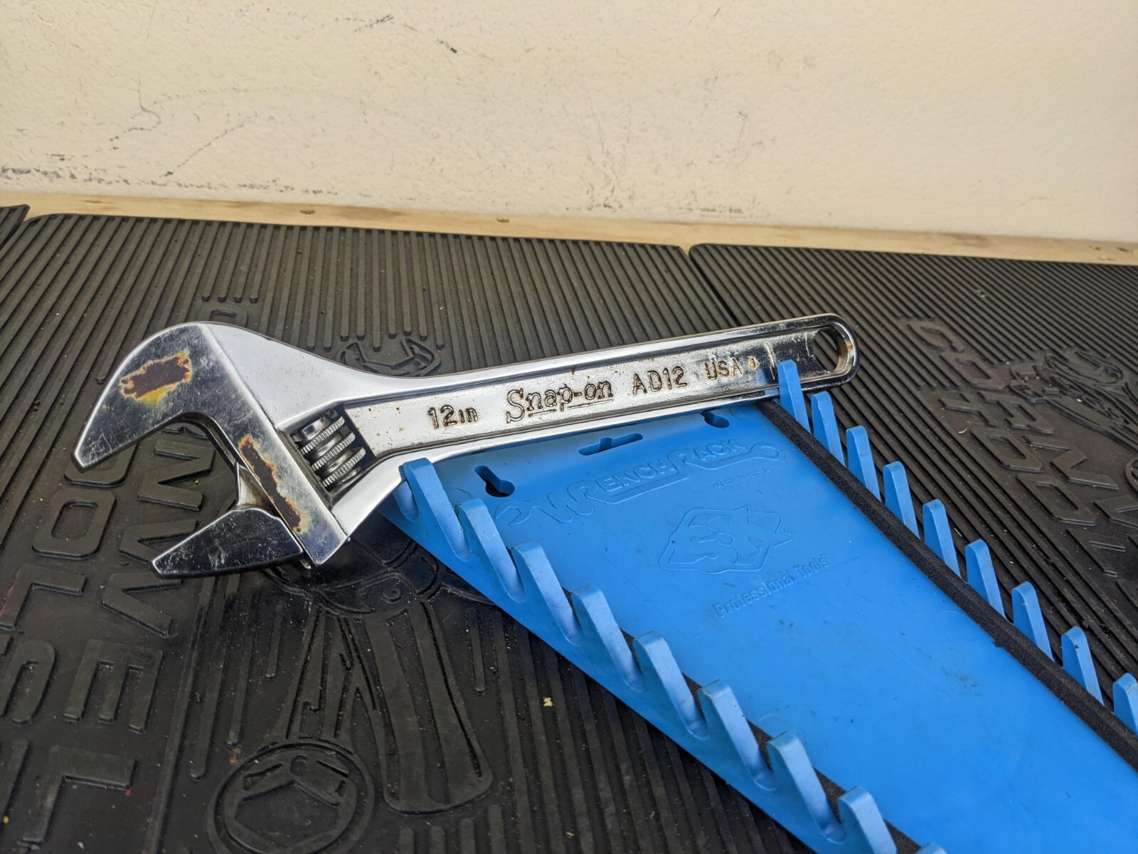 #bc026 Snap-On 12″ Adjustable Wrench AD12 USA 300mm Chrome