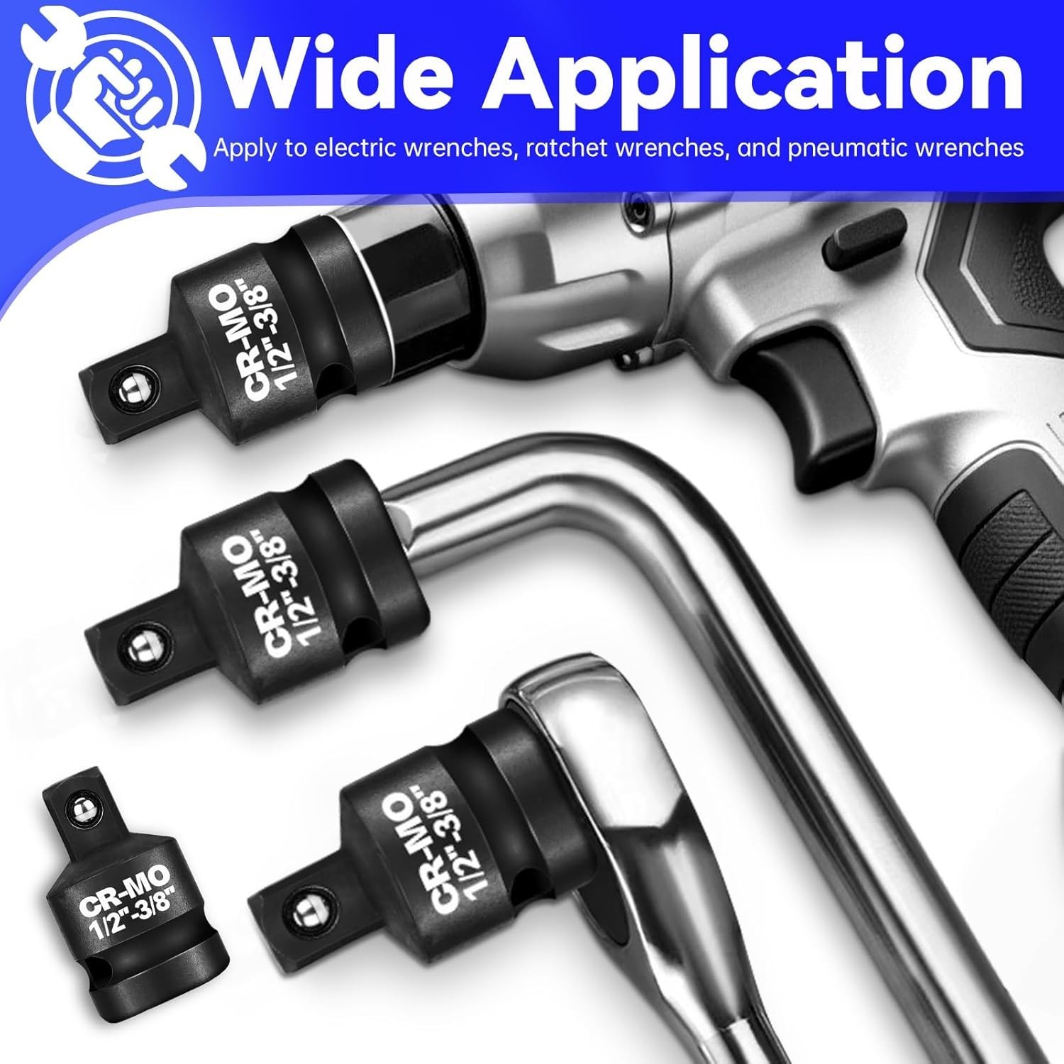 2-Piece Impact Socket Adapter Set 1/2″ to 3/8″ Chrome Molybdenum Steel