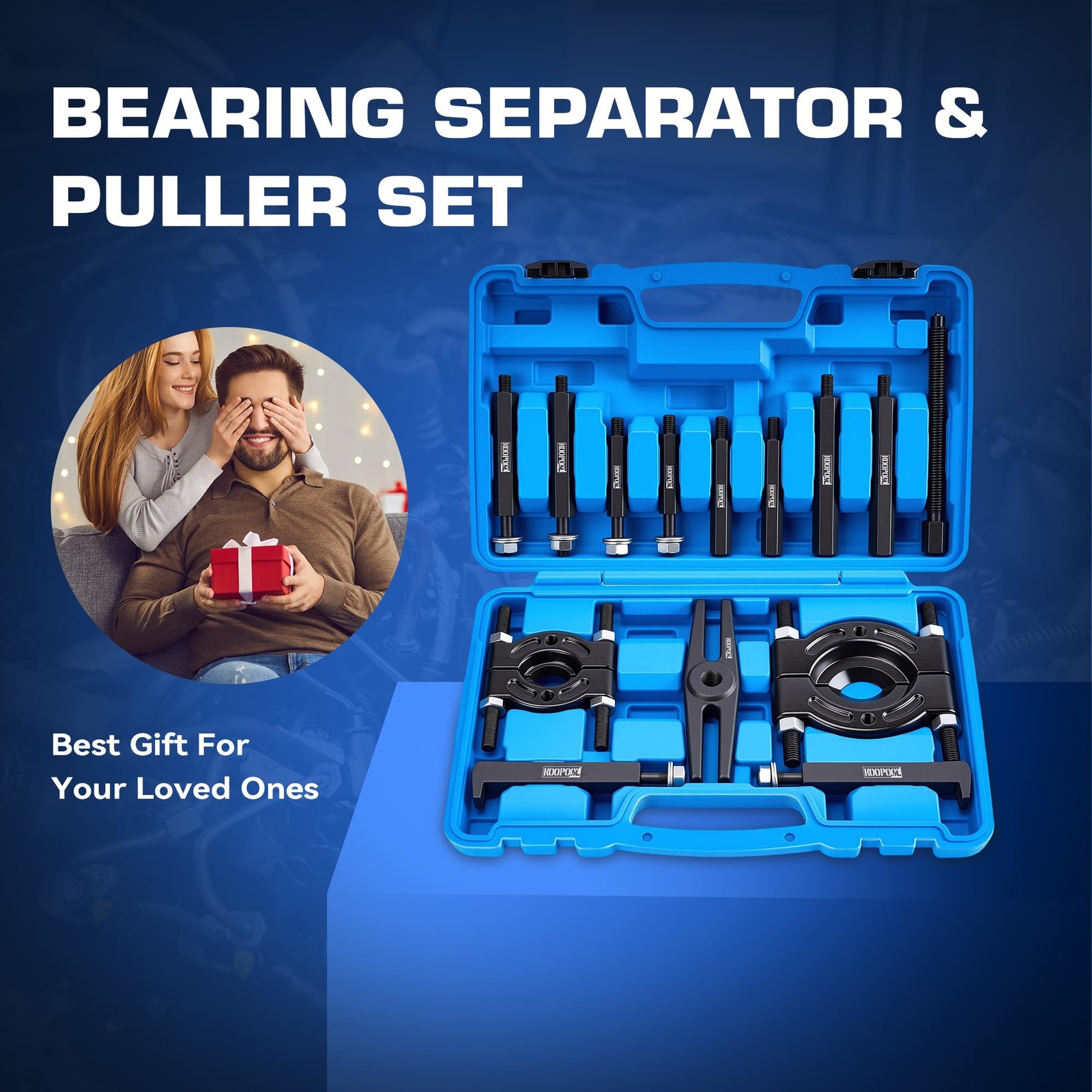 Bearing Puller and Splitter Kit, 5 Ton Capacity, 14Piece Tool Set