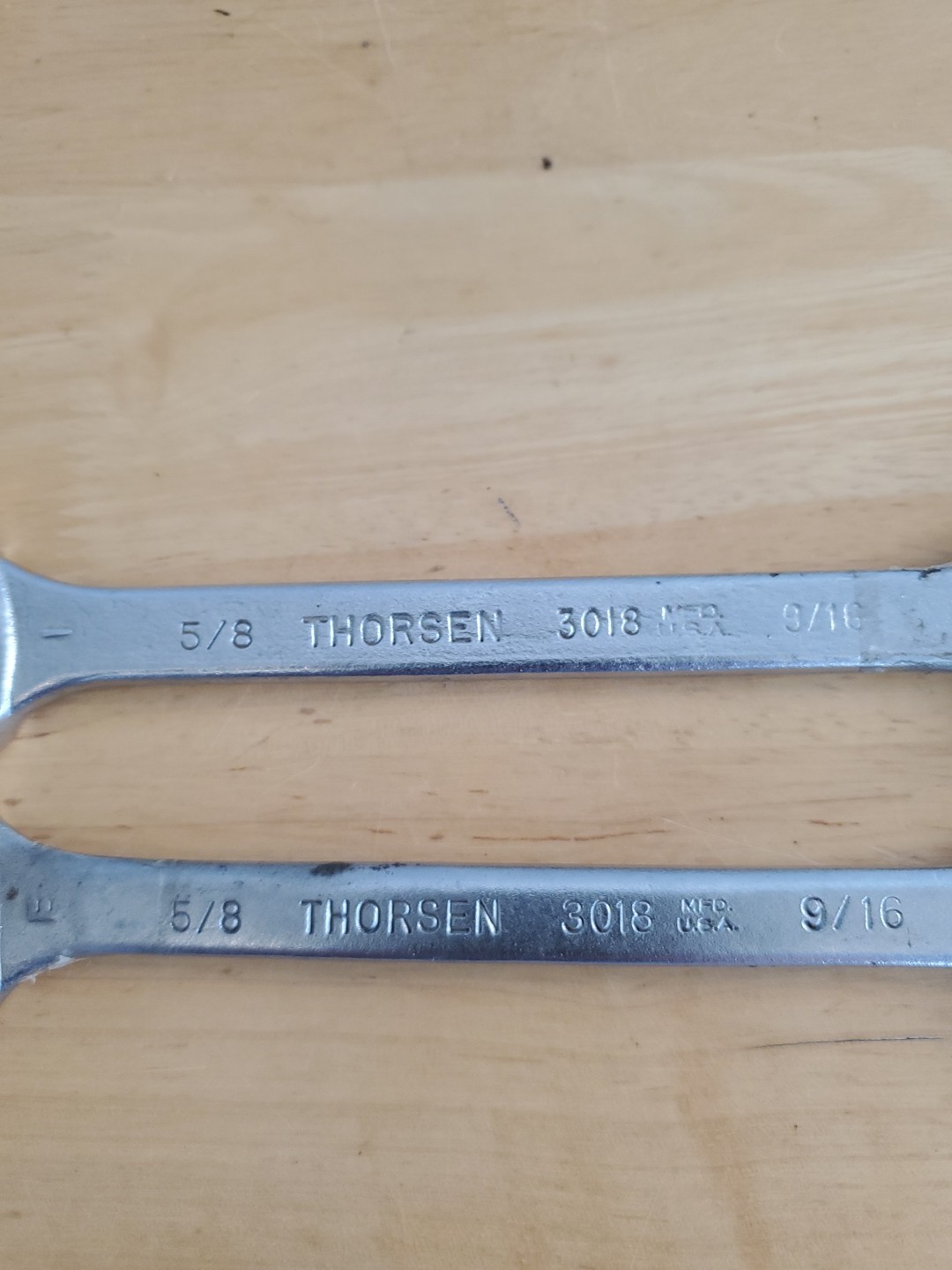 Thorsen Tools (2) 5/8″x 9/16″ Open End Wrench’s #3018 USA Made