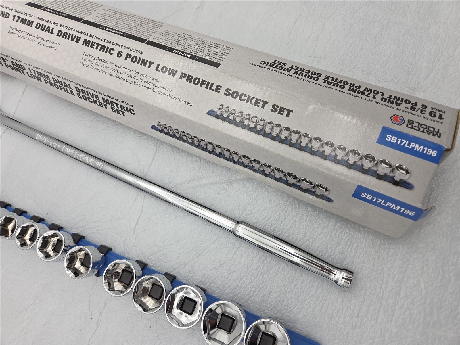 Matco Tools 19Pc 3/8″ 17mm Dual Drive Metric 6Pt Low Profile Sockets SB17LPM196