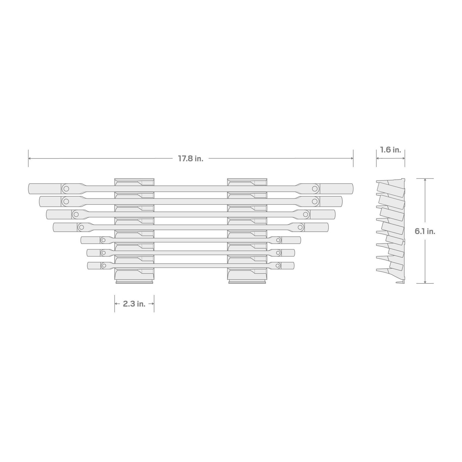 Tekton WRB96301 Long Flex Head 12-Point Ratcheting Box End Set