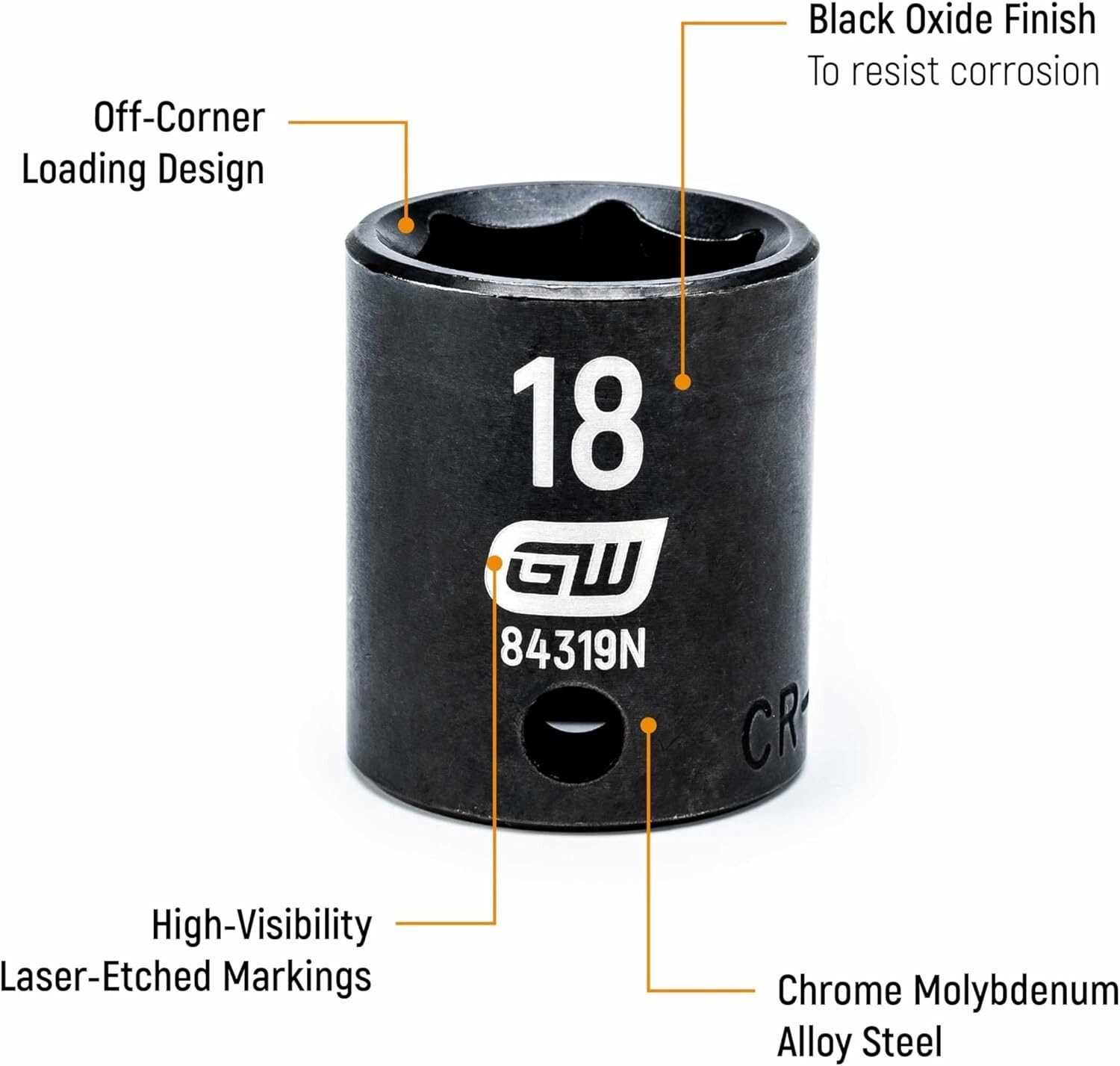 44 Pc. 3/8″ Drive 6 Point Standard & Deep Impact SAE/Metric Socket Set – 84916N