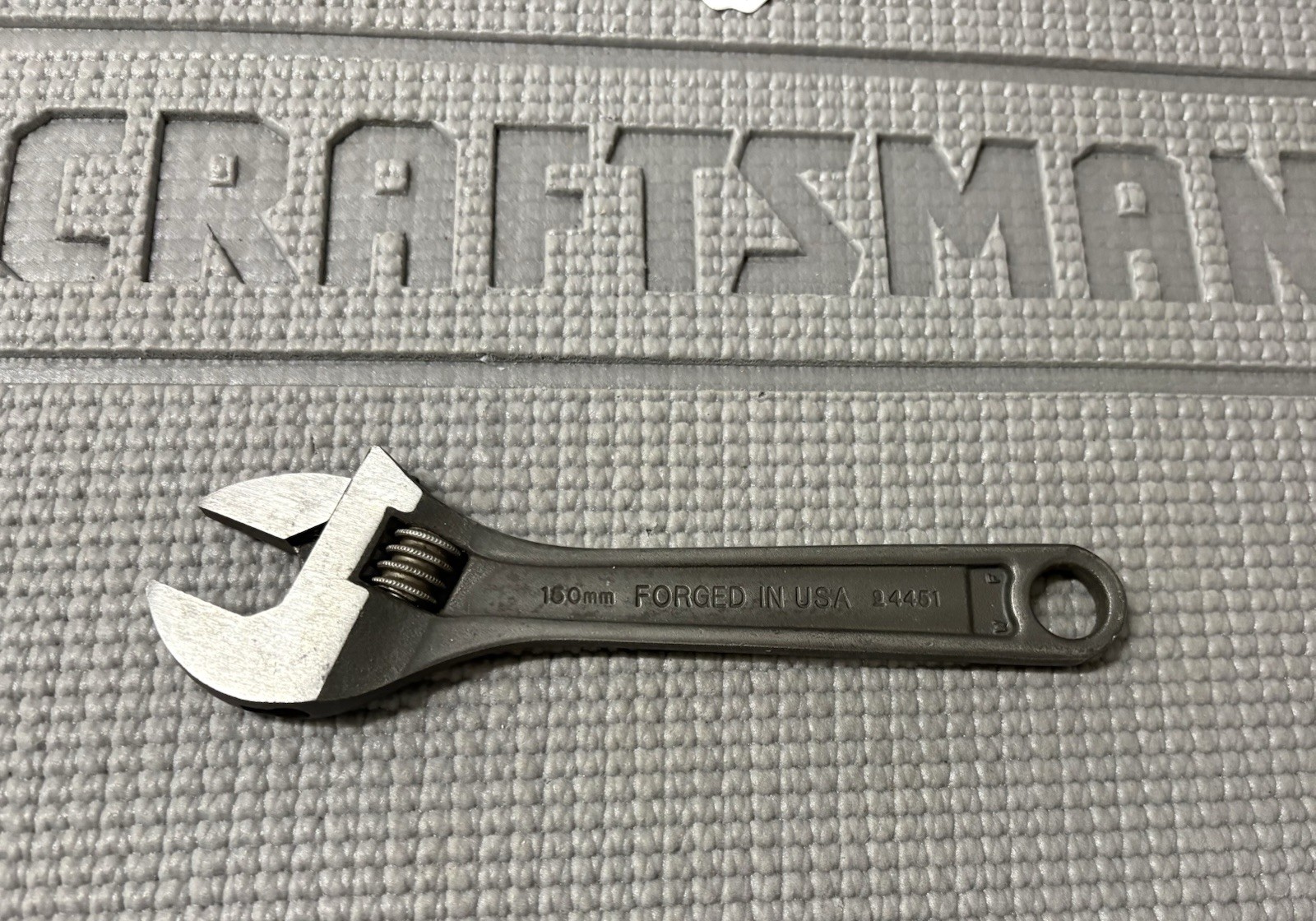 Vintage Sears Craftsman 6” Black Oxide Adjustable Wrench 6” USA WF Rare!