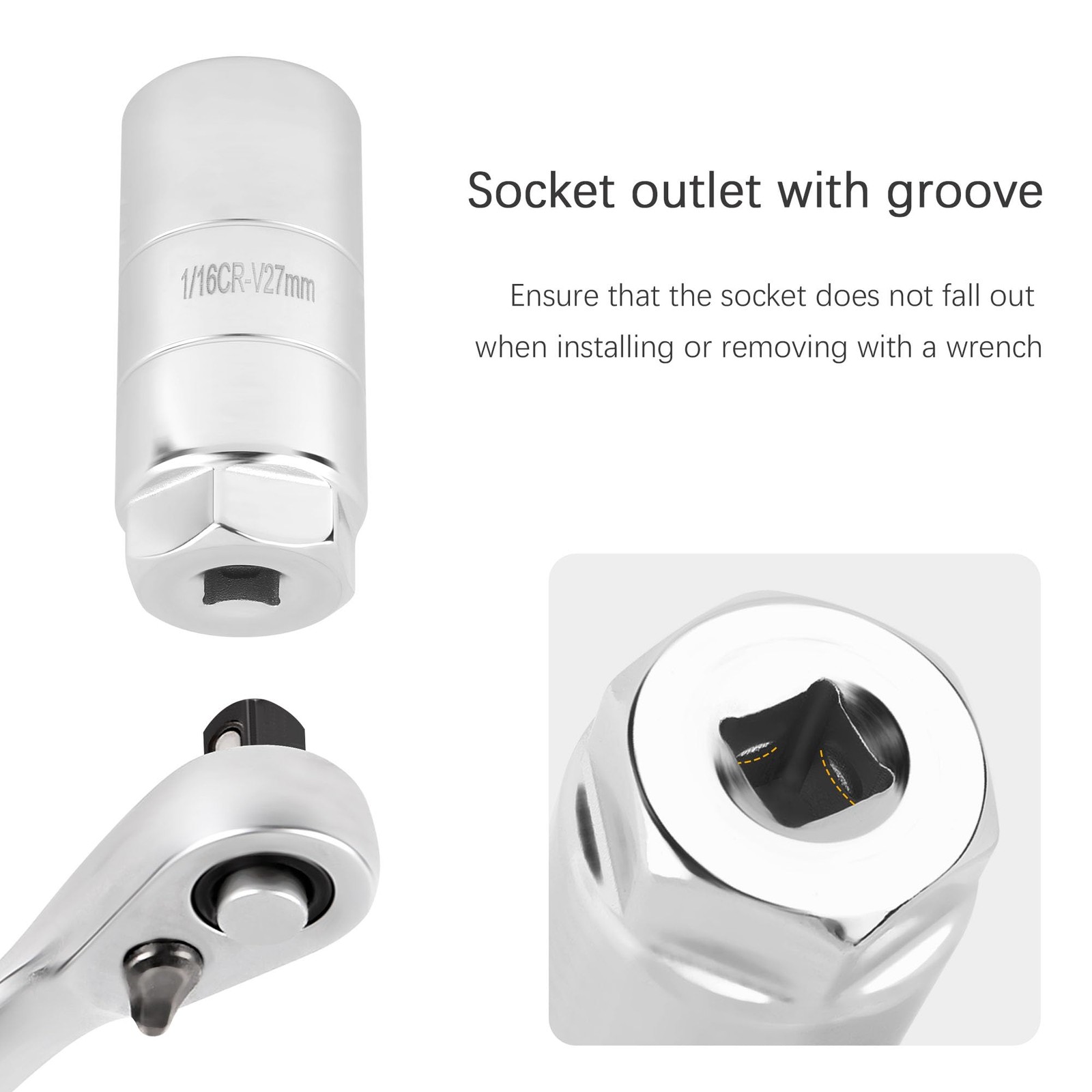 Oil Pressure Sensor Socket,1 1/16 Socket 2 5/8″ Long One Size, Silver