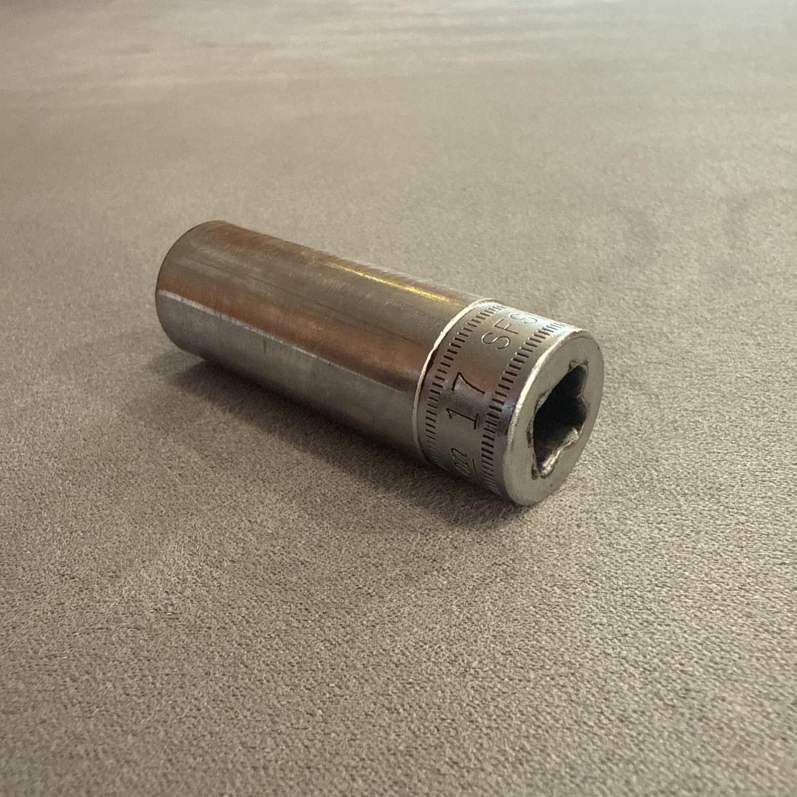 Snap-on Tools Vintage 17mm Deep Socket 3/8″ Drive 6 Point SFSM17 USA