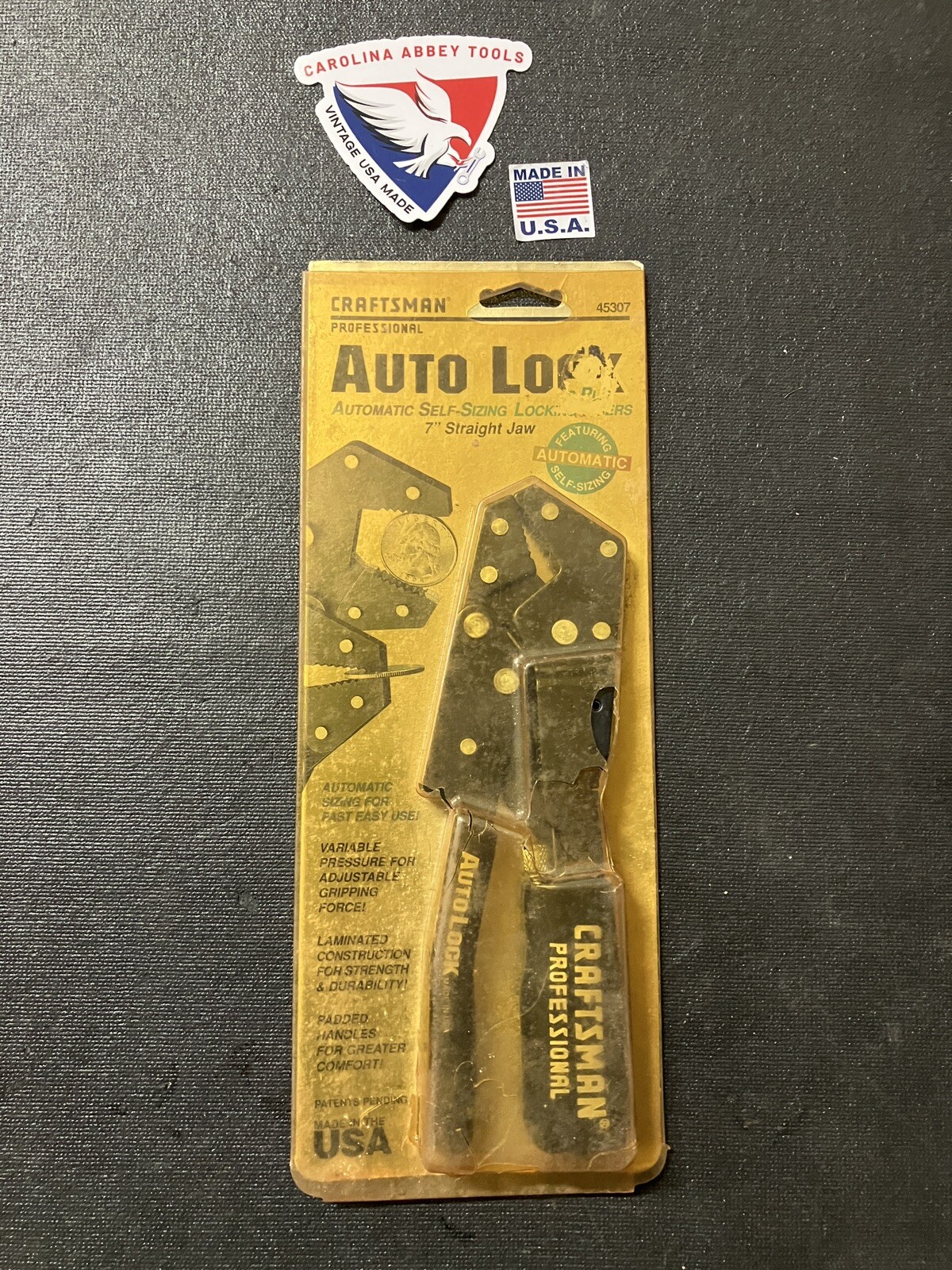 NOS Sears Craftsman Professional 7″ Auto Lock Pliers 45307 Made in USA