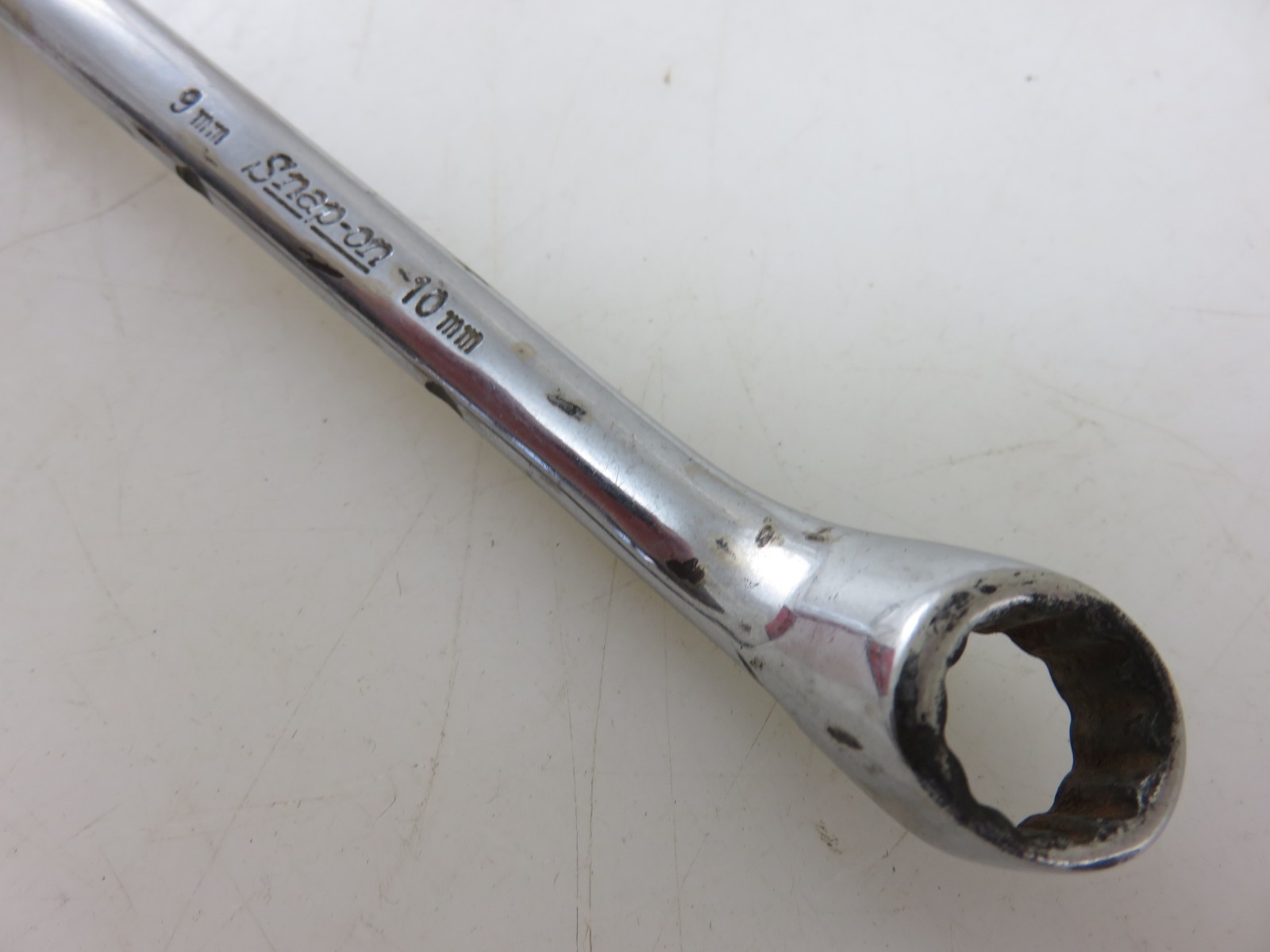 Snap-On XSM910 SHORT METRIC 10° Offset Box End Wrench 9mm x 10mm Vintage