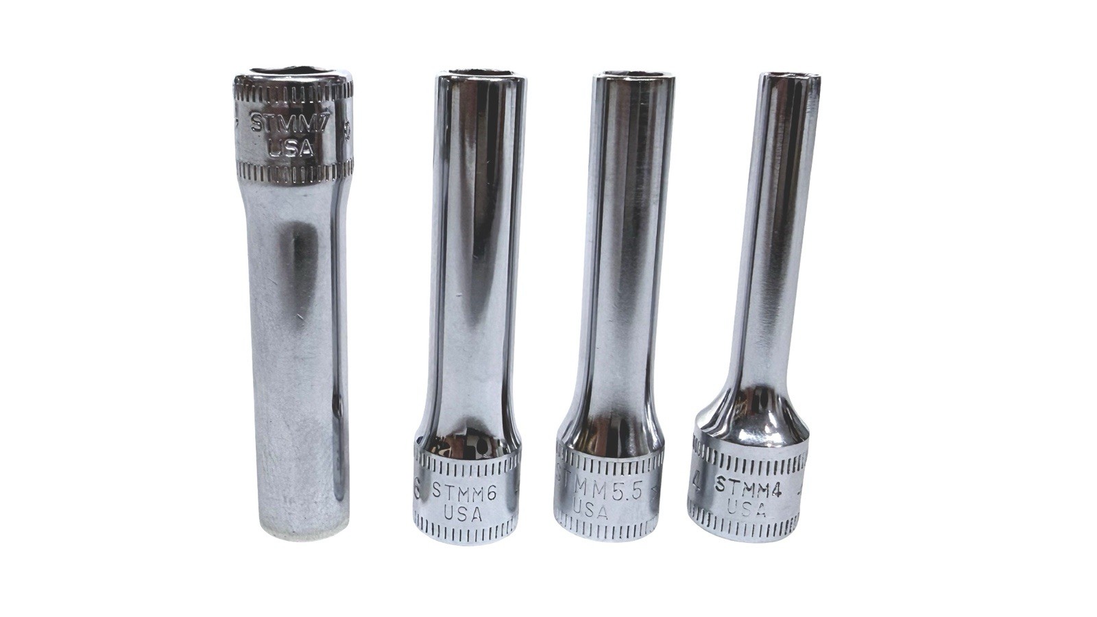 Snap-On 1/4” Drive Metric Flank Drive 6pt Socket Set Chrome USA