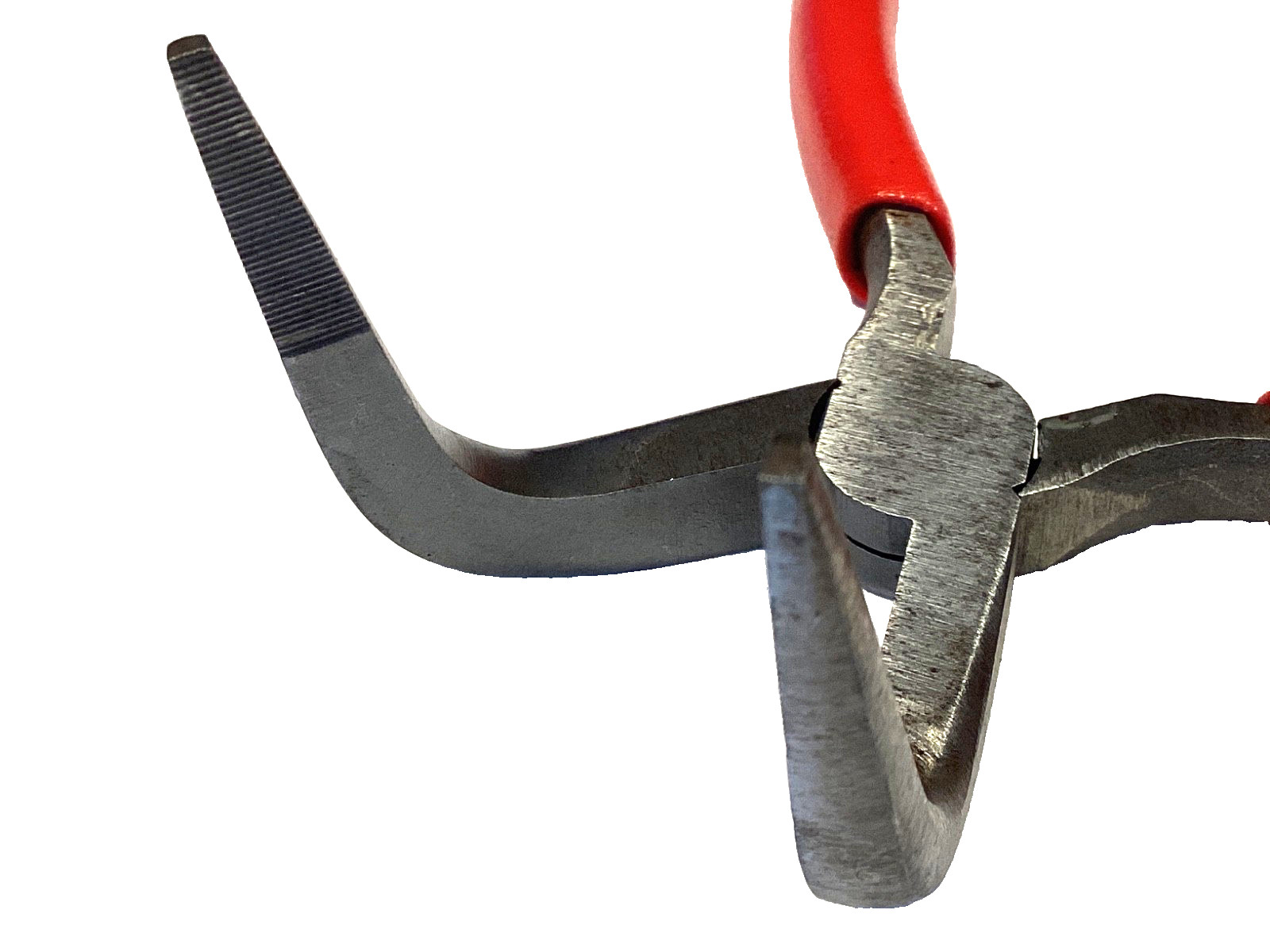Snap on Tools 7” Long Nose 90° Bent Needle Nose Pliers RED Soft Grip 497CCP NICE