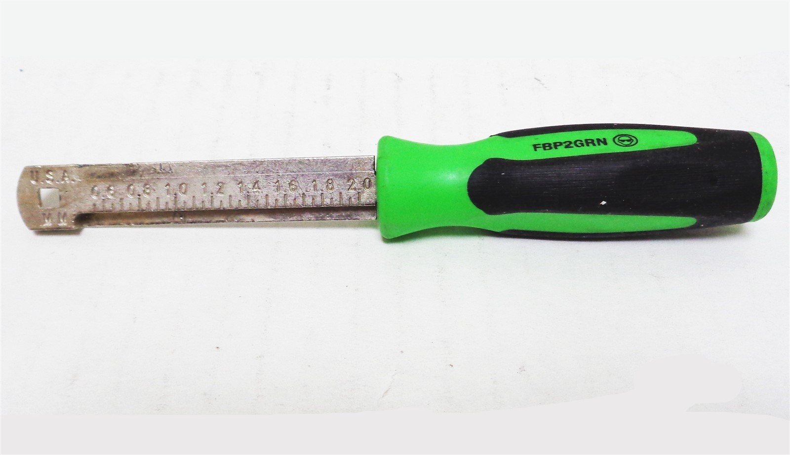 Snap-on FBP2GRN .020-.080″ (.55-2mm) Soft Grip Spark Plug Ramp Gauge (Green) USA