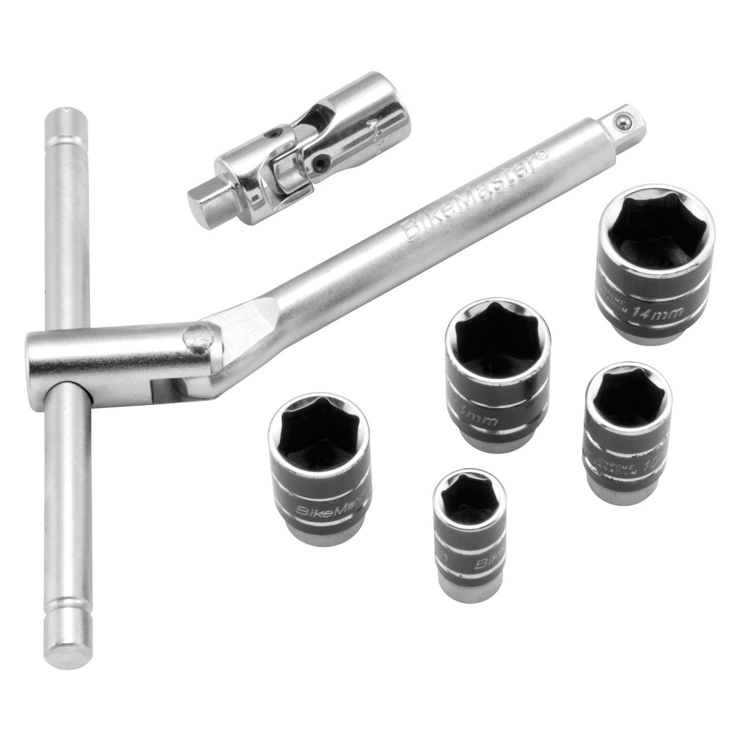BikeMaster 1/4″ Drive 6-Point Breaker Bar & Socket Set, 7 Pieces
