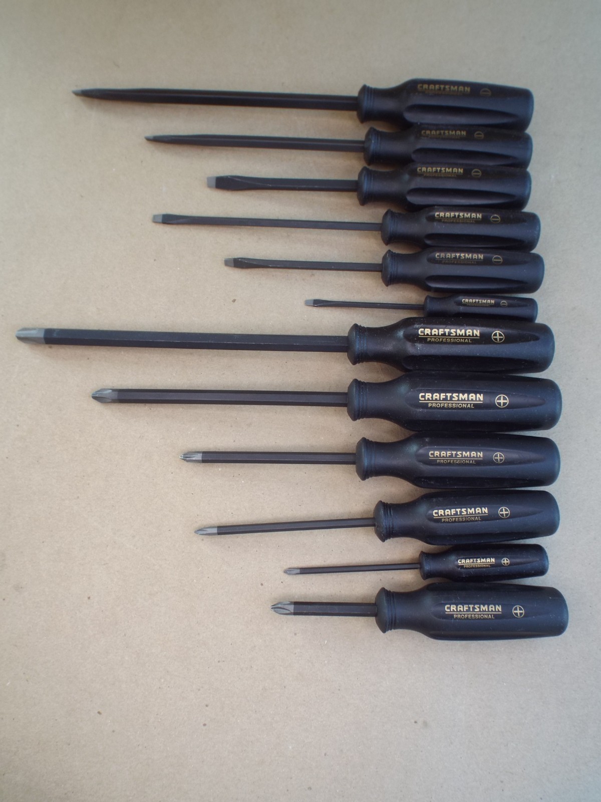 VTG Craftsman Professional Screwdriver Lot Black Handle USA Good Cond! (Read)