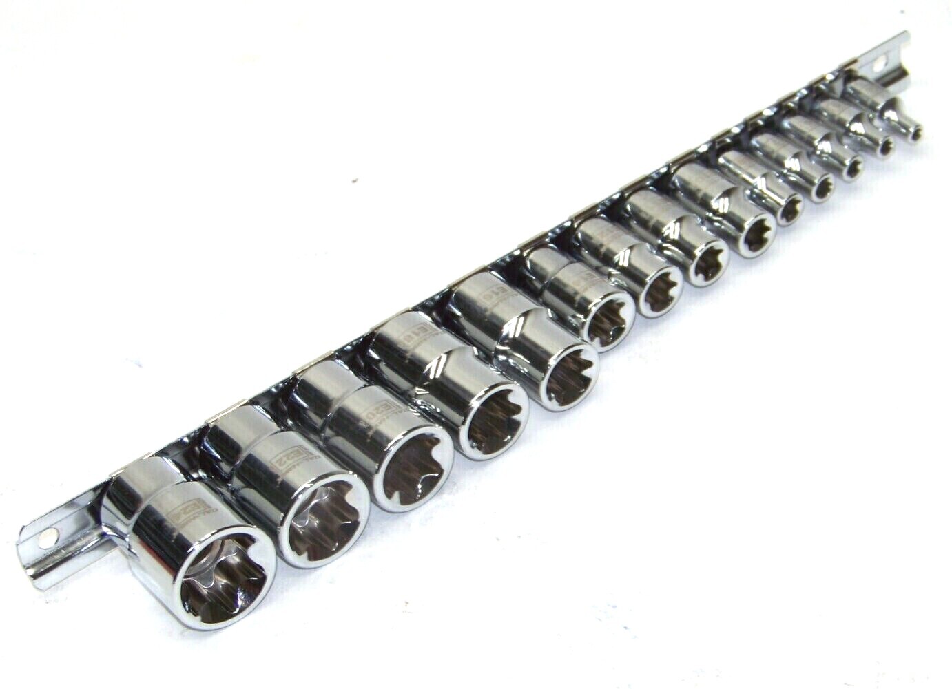 14 pc 1/4″, 3/8″, 1/2″ Drive E Female Star Socket Deep and Shallow Torx Inverted