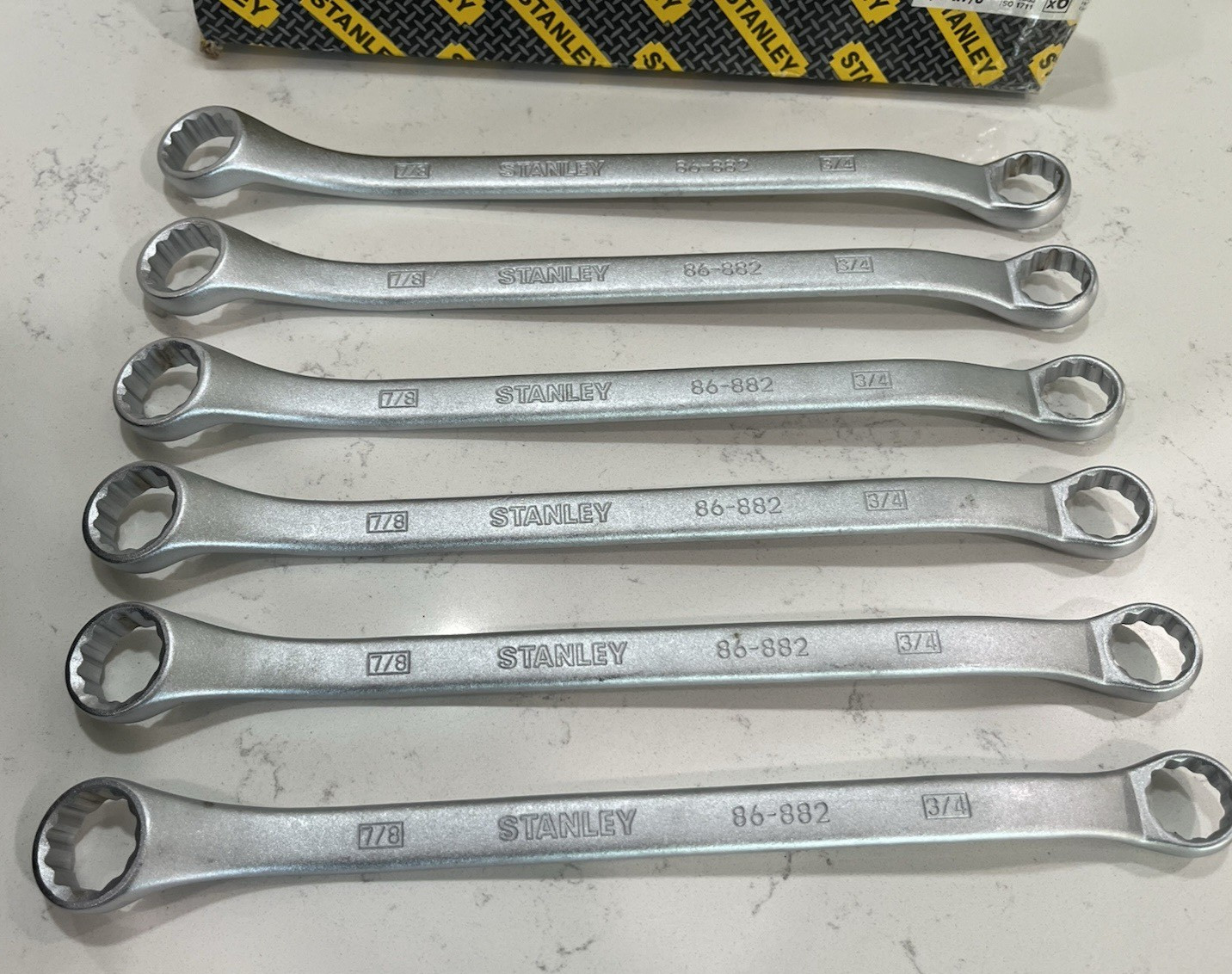 Set of 6 Stanley 3/4»x7/8» 12 Point Double End Offset Box Wrench’s 86-882