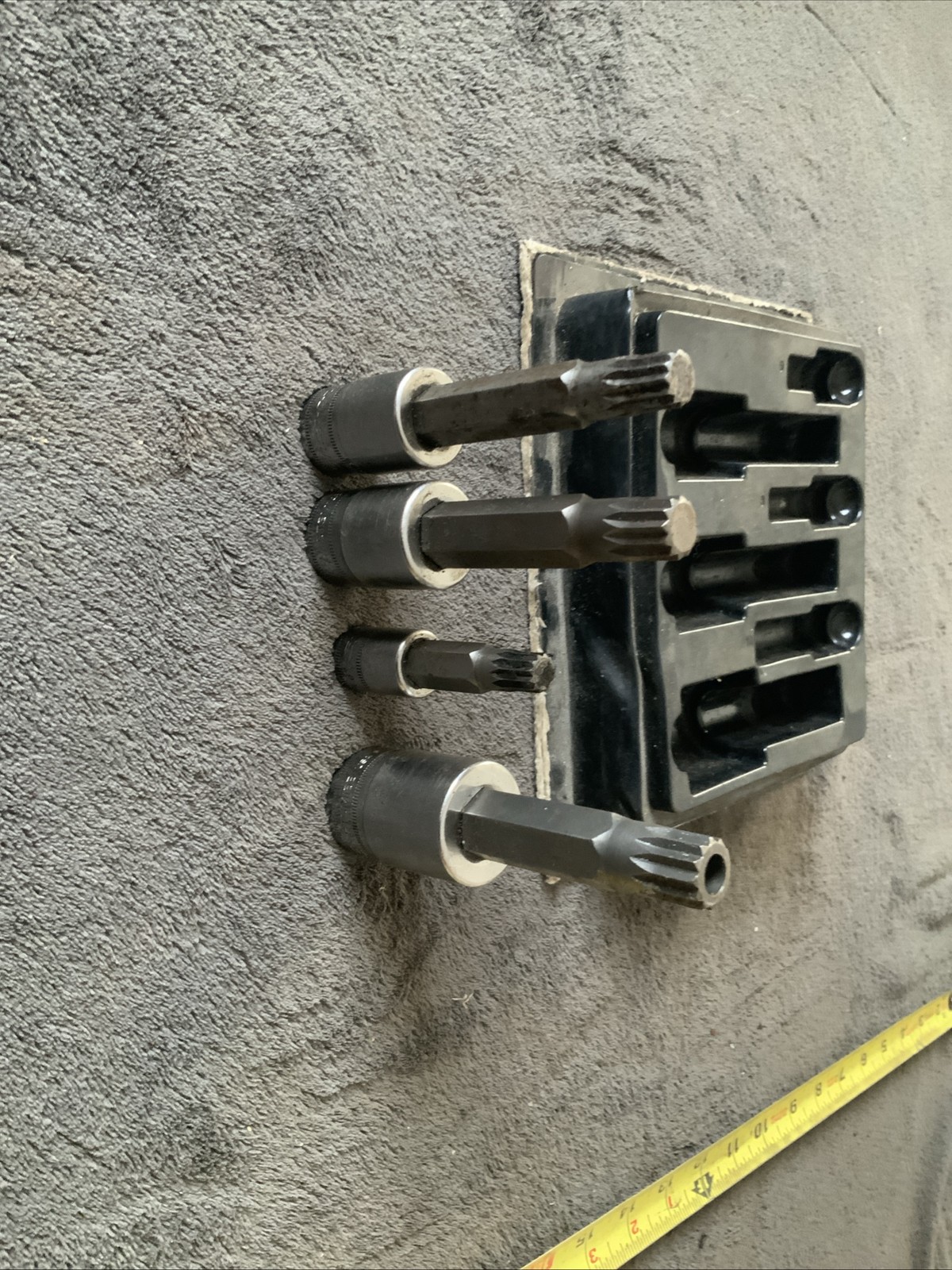 Snap On 4pc Triple Square Sockets, 1 Is 3/8” Dr, And 3 Are 1/2” Dr….metric….4pc.