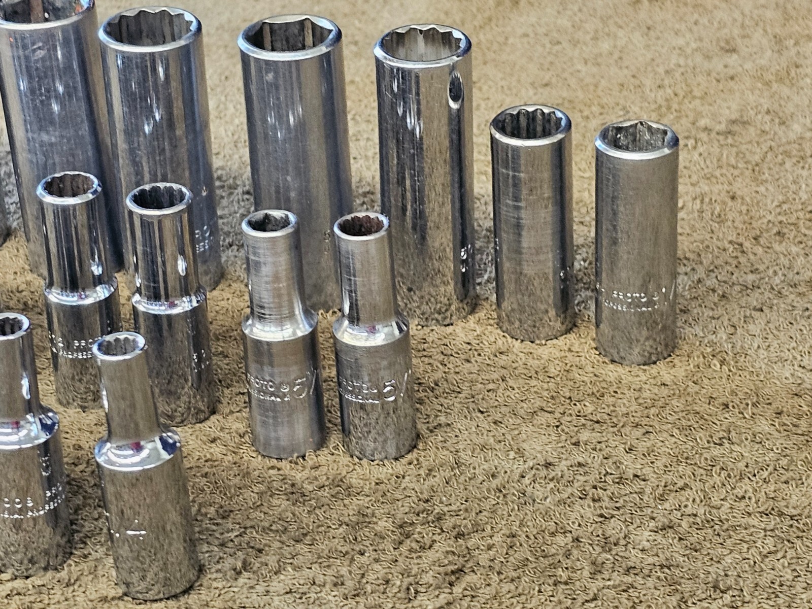 21 Proto Professional Deep Well Long Socket 3/8″ Drive Set Sae 7/8″ 1/4″ 5024H