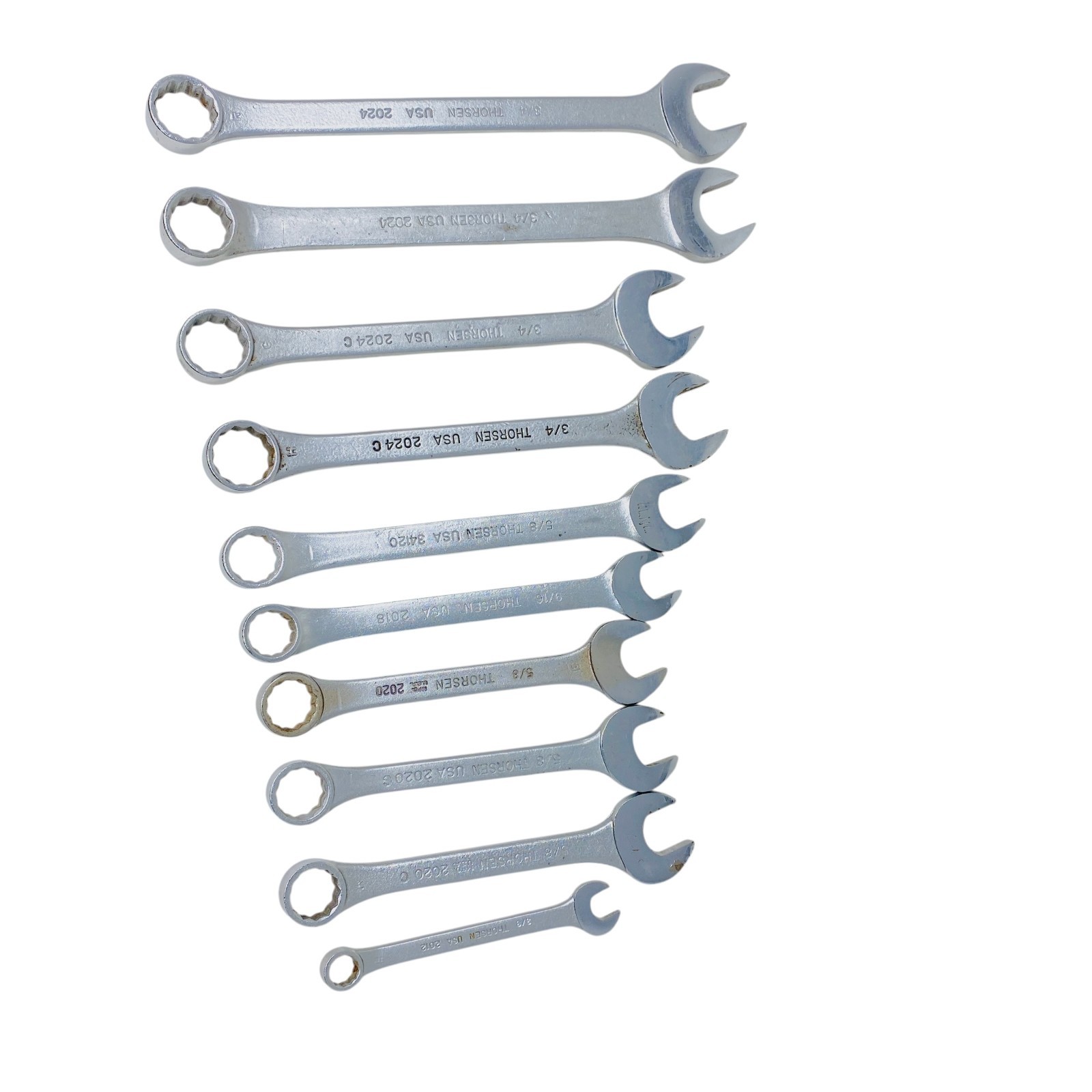 Thorsen USA Combination Wrench Lot SAE Mechanics Hand Tools Set, 10 Pcs
