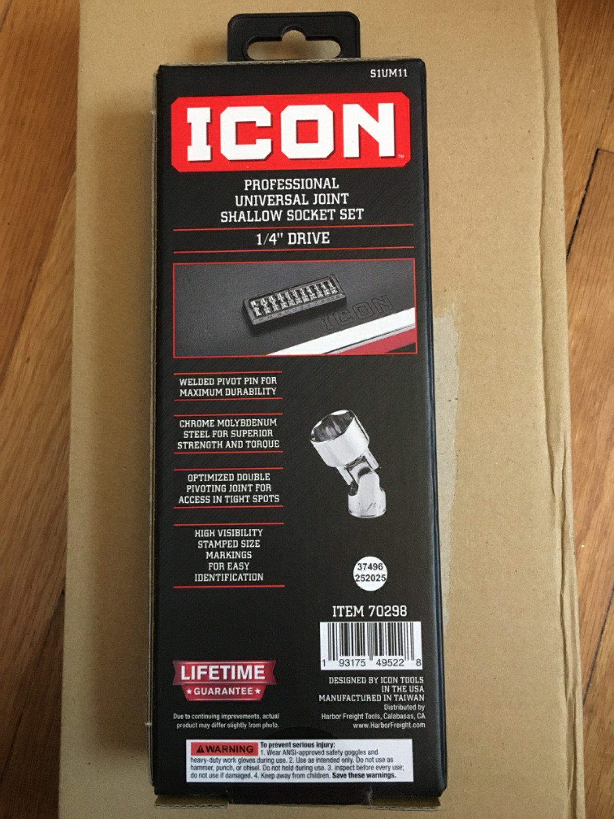 ICON S1UM11 11 PIECE METRIC UNIVERSAL JOINT SHALLOW SOCKT SET
