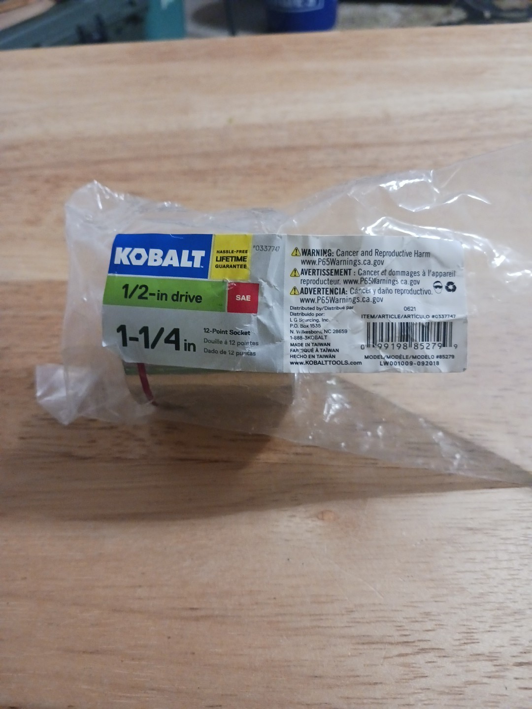 Kobalt 1/2″ Drive 12 Point SAE Socket Chrome 1-1/4 in #0337747 NEW Unopened Pack