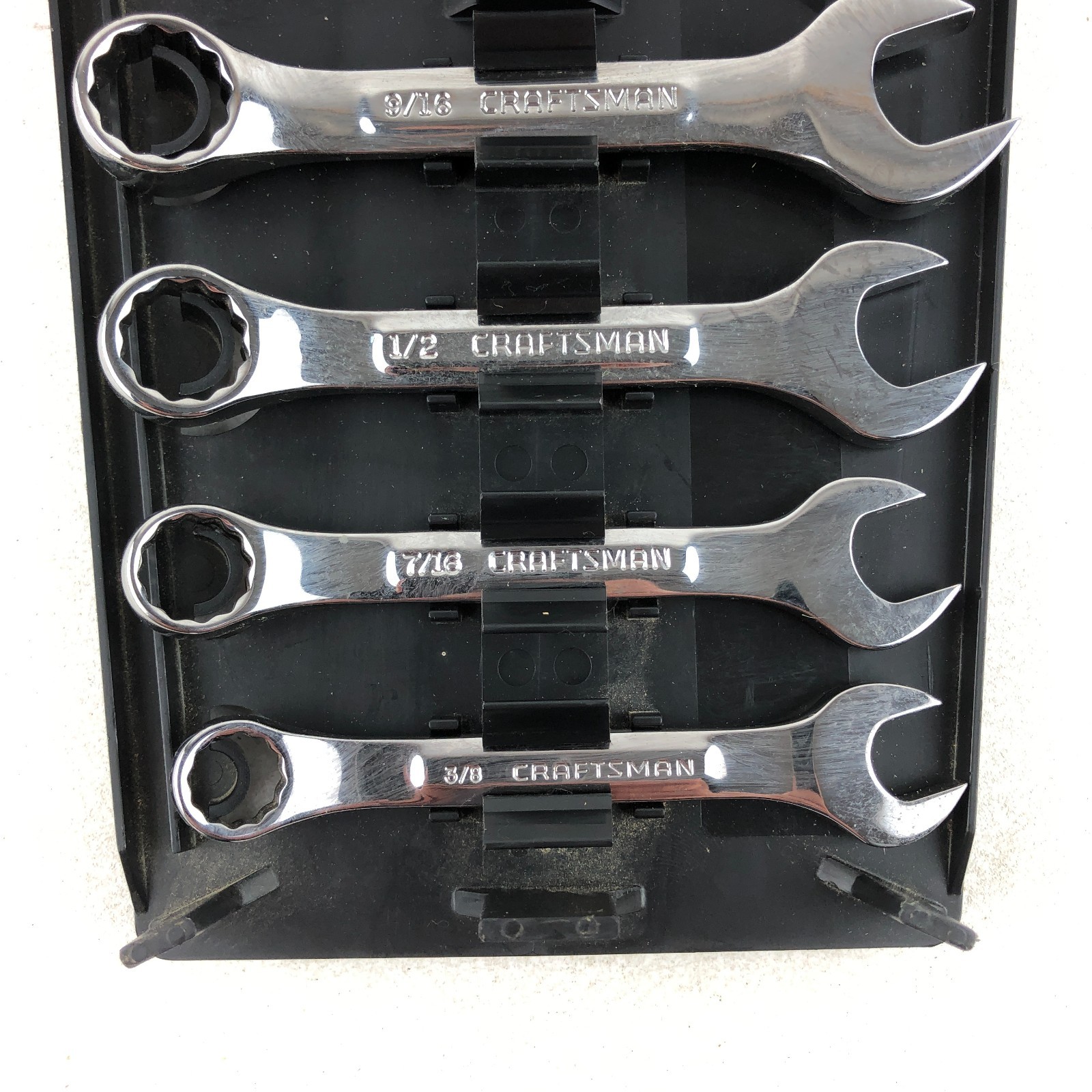 Craftsman Professional 7 Pc Short Combination Wrench Set SAE Stubby USA VV 44101