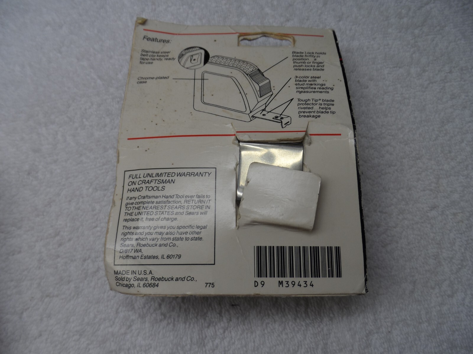Craftsman NOS USA Heavy Duty Tape Measure, 1 in x 30 ft – Part # 39434