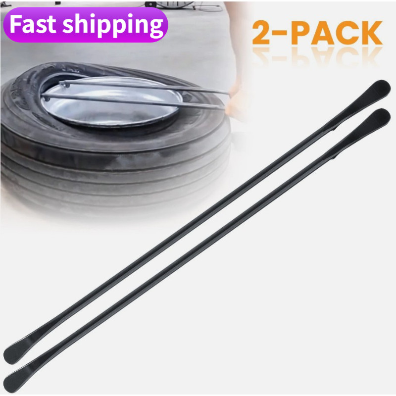 2-Pack Tire Mount and Demount Iron Tubeless Tire Removal Tool 37 inch in Black