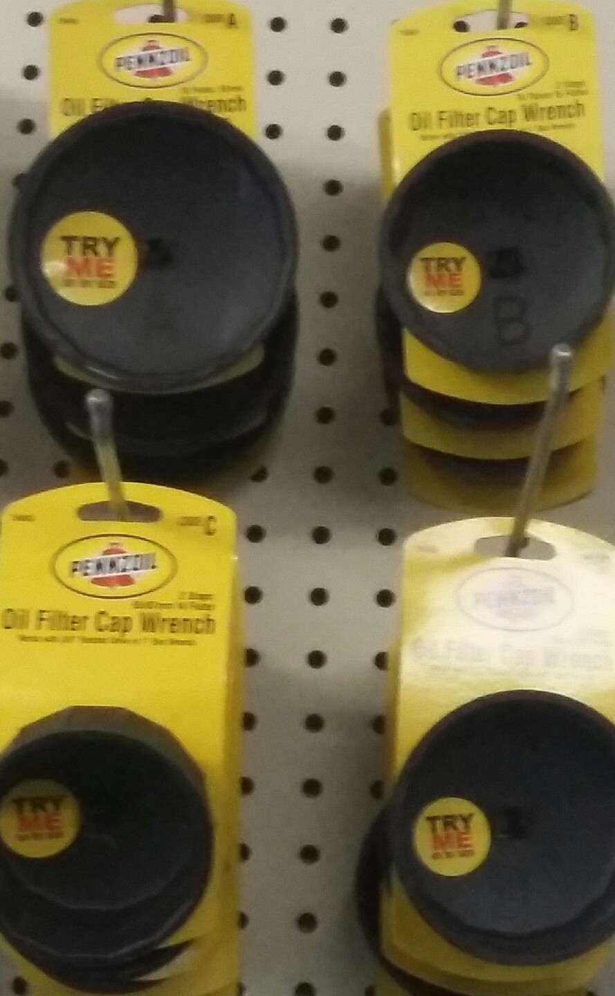 PENNZOIL Oil Filter Cap Wrench 4 pieces Sz A B C D car vehicle automobiles
