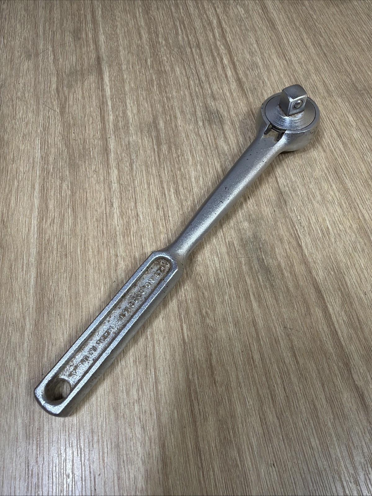 Vintage Crescent 3/8″ Drive 7.5″ Long Socket Ratchet Model LT70 Made USA Used