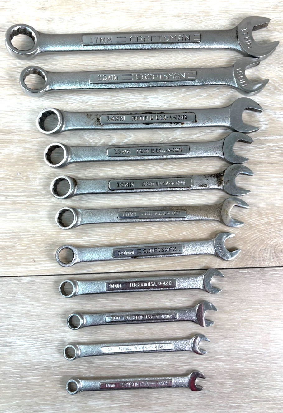 Vtg. Craftsman 1 pc. Metric COMBINTION WRENCH SET 6 mm to 17 mm (NO 16 mm)