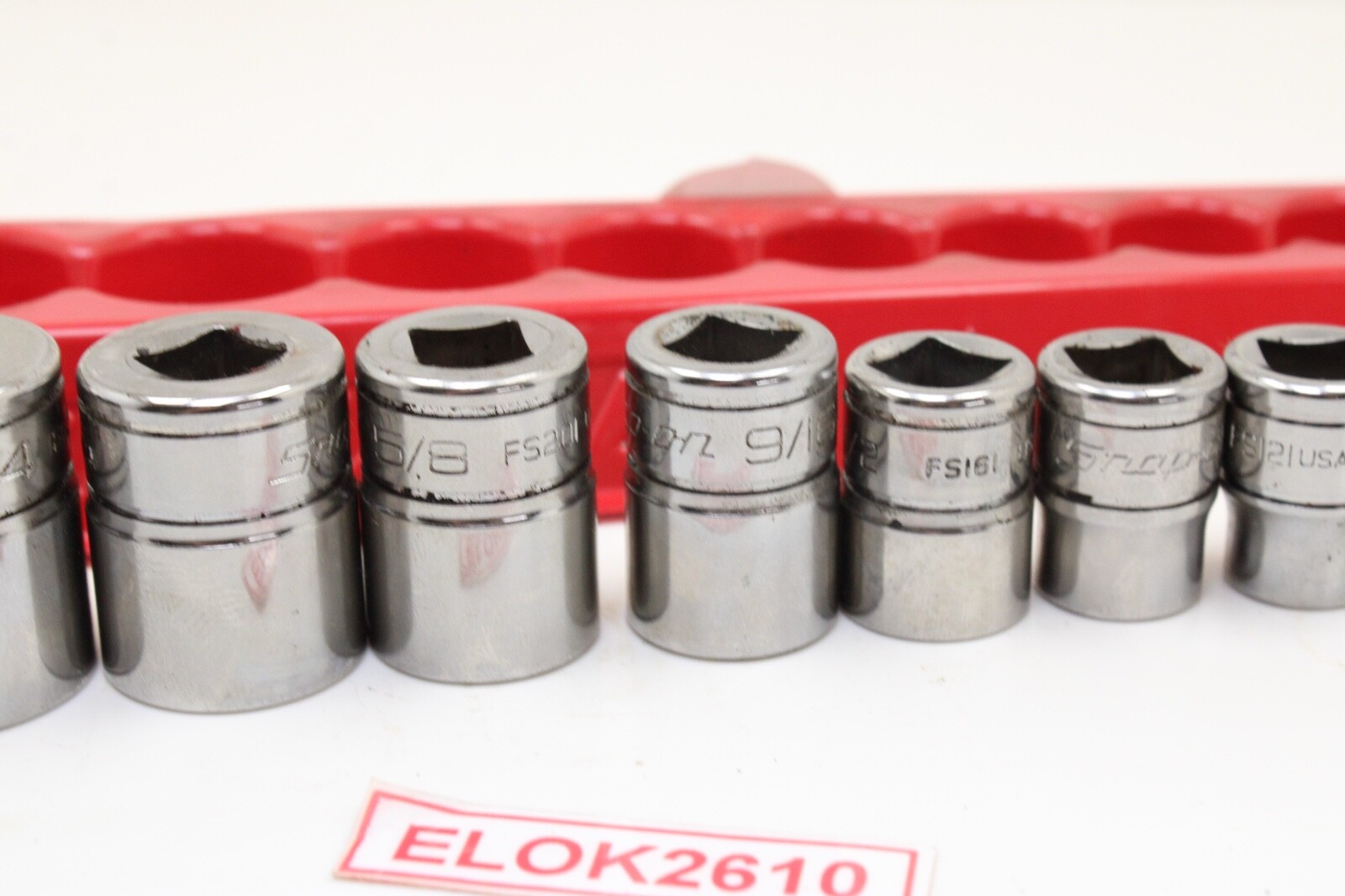 Snap On FS081-FS281 1/4″-78″ 3/8″ Drive 6 Point 11 Piece Shallow Sockets Set USA