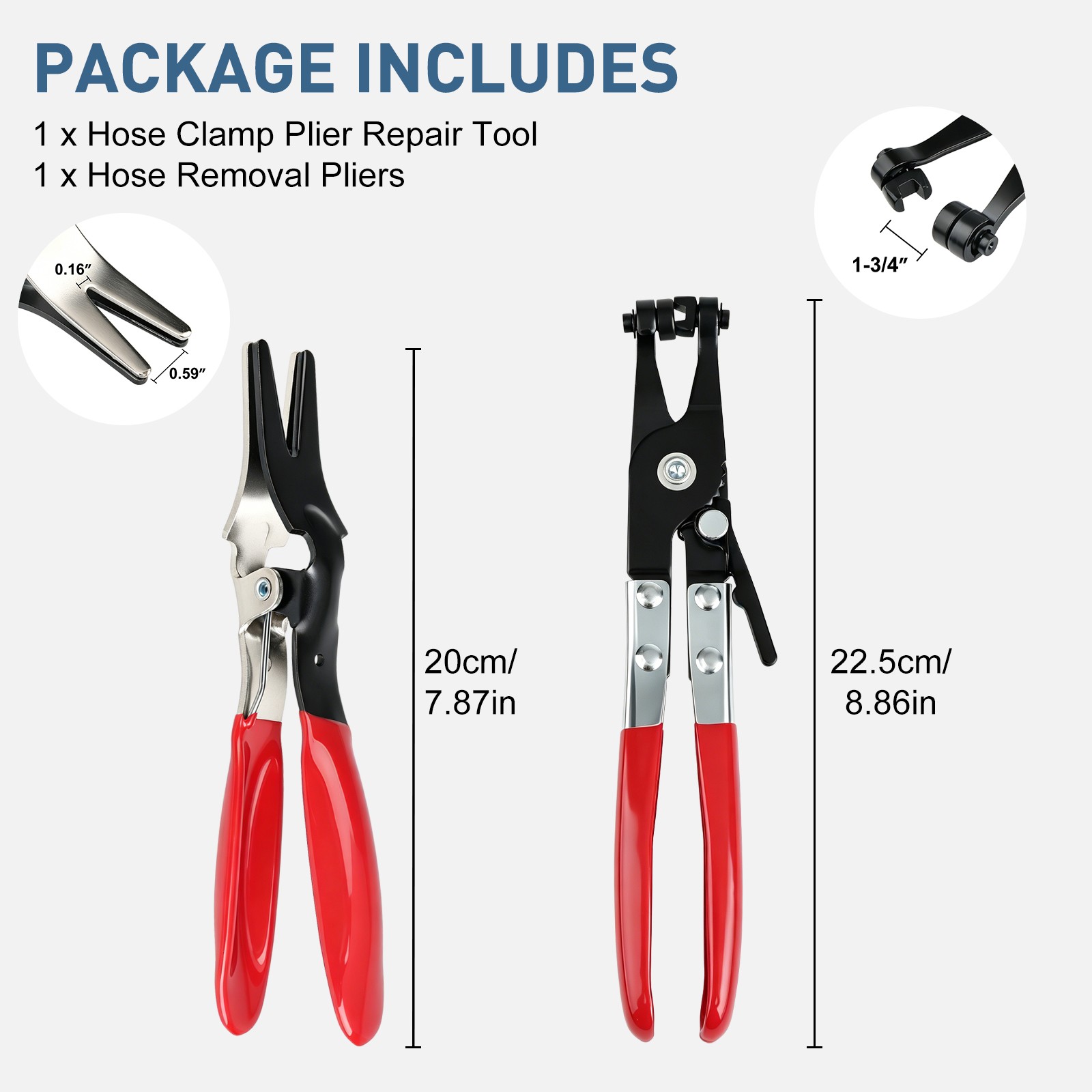 2 PCS Hose Clamp Pliers Removal Tool Car Fuel Coolant Oil Water Pipe Repair Set