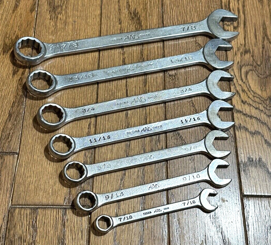 🇺🇸 MAC Tools USA 7/16″ – 7/8″ Wrench Set SAE Combo Box 12PT Open End DR Lot