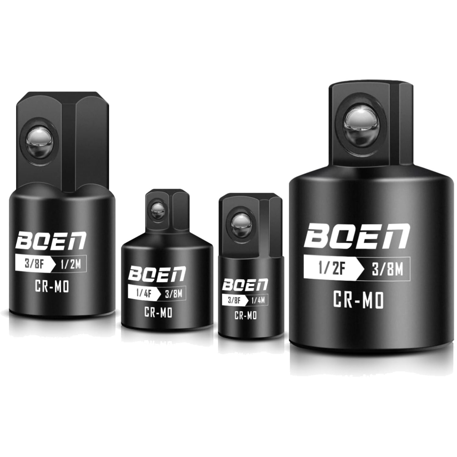 Impact Socket Adapter Set 1/4″ 3/8″ 1/2″ Drive 4 Pieces
