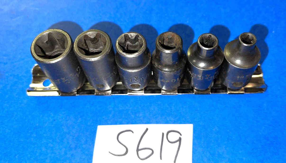 MAC TOOLS 6 PIECE 3/8 DRIVE INSIDE TORX SOCKET DRIVER SET E6-E16