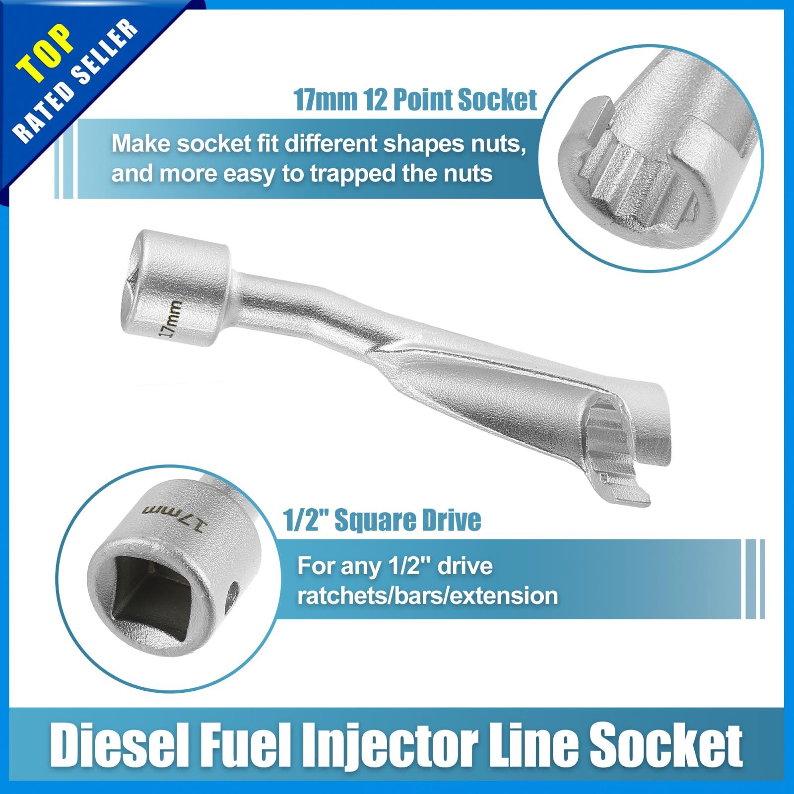 Pack x 1 For BMW 17mm 12Point Common Rail Injection Fuel Line Socket Nut Wrench