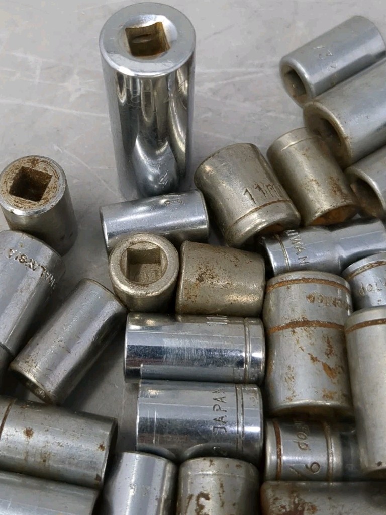 1/4 Drive Socket Lot SAE Metric 6pt 12pt Vintage Mixed Brands Heavy 2lb+