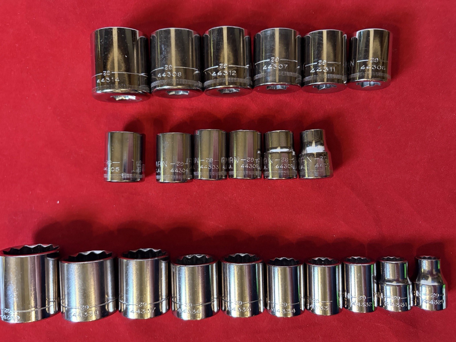 22 pc Craftsman 3/8″ Drive 12 Point SAE METRIC 21mm-9mm & 7/8″ – 5/16″ USA