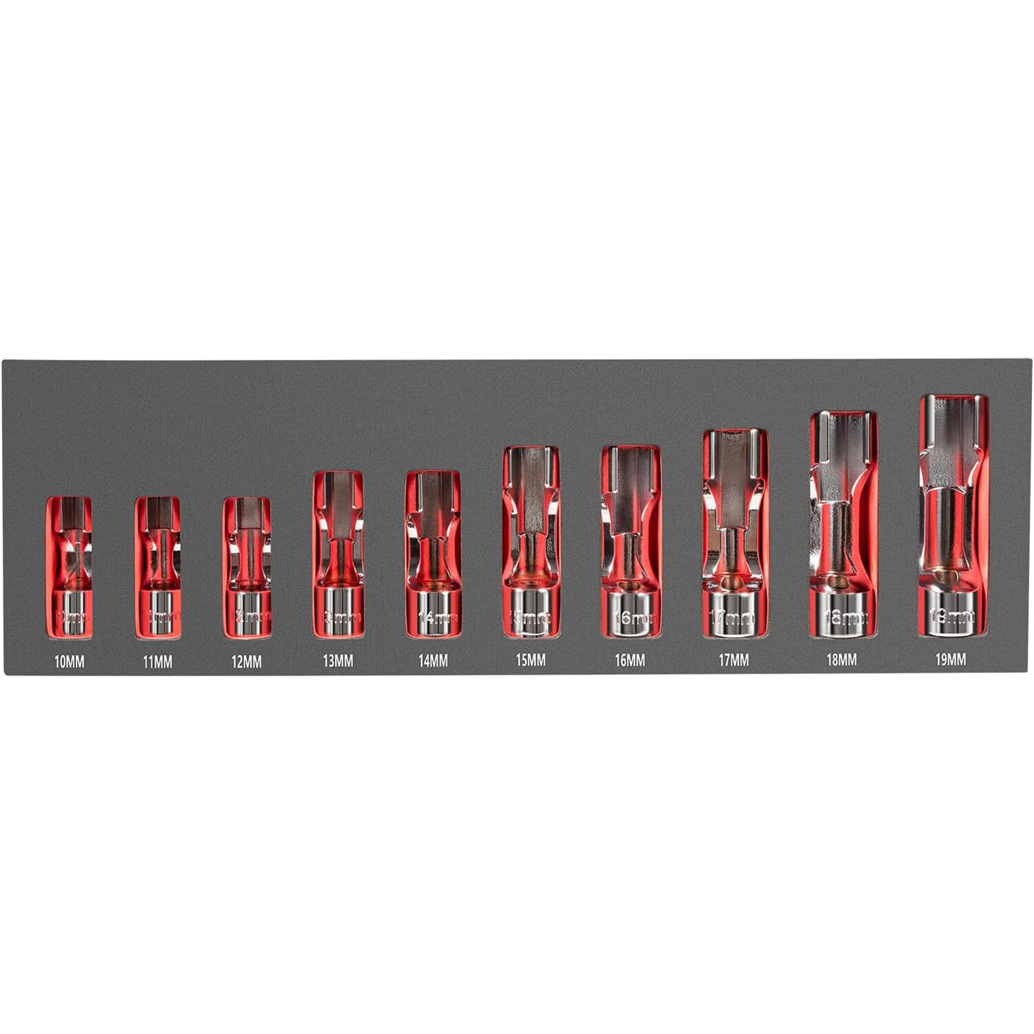 12030 10 Piece 3/8″ Drive Flare Nut Socket Set 10/11/12/13/14/15/16/17/18/19mm
