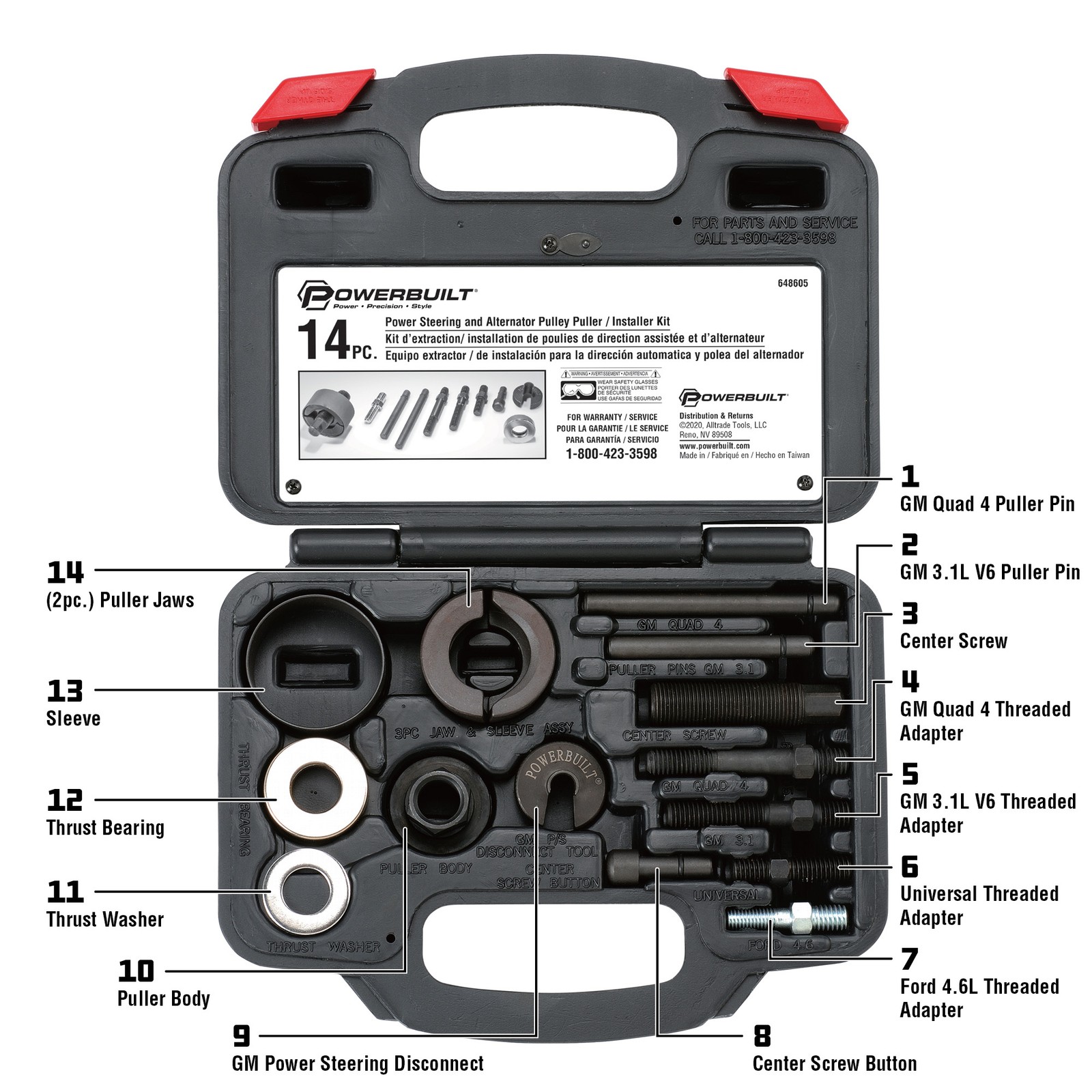 Powerbuilt 14PC PULLEY REMOVE & INSTALL KIT20 – 648605