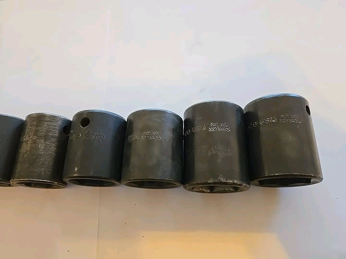 Snap On 1/2″ Drive 3/8″-1″ 6PT SAE Shallow Impact Sockets With Rack Lot Of 11