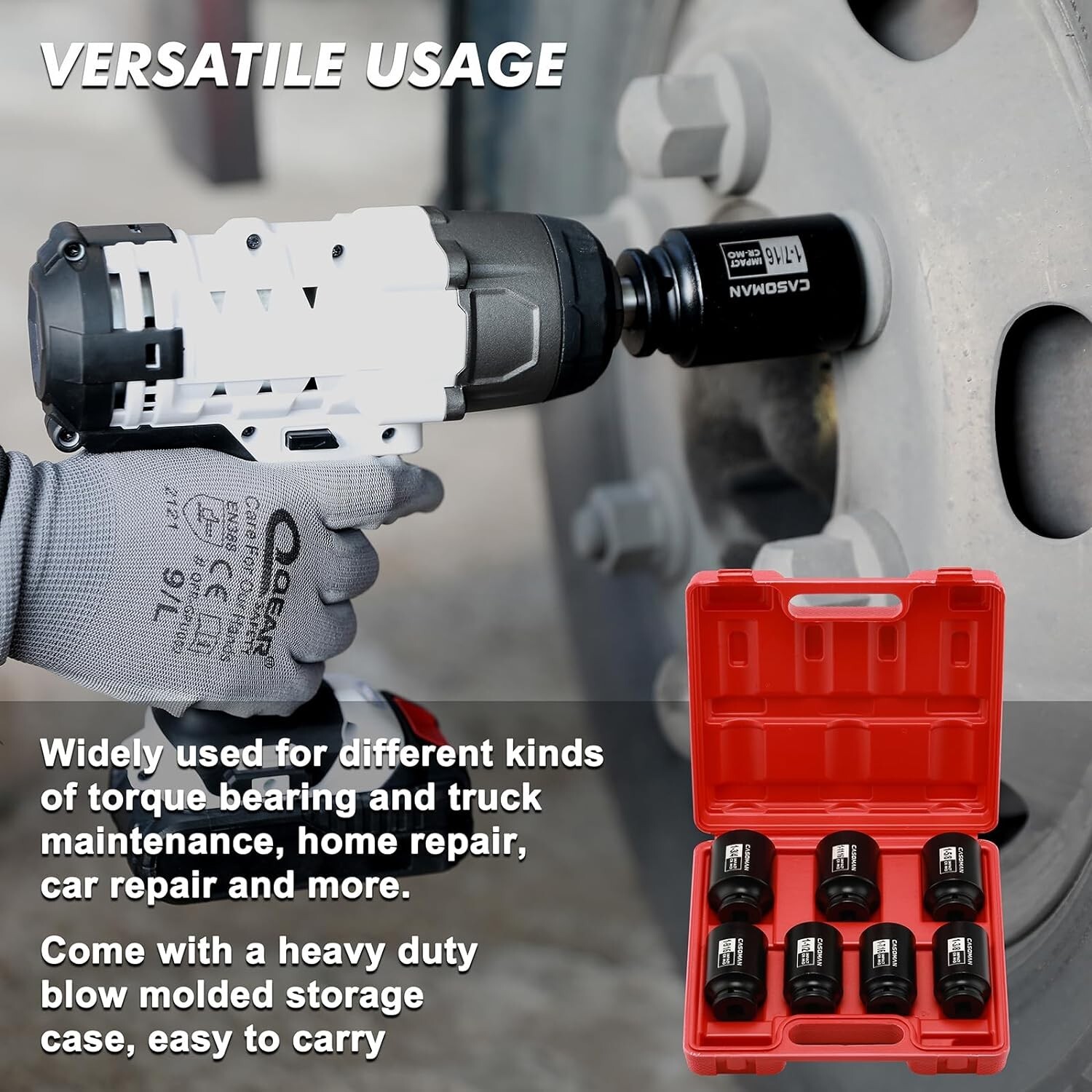 Professional-Grade 7-Piece Impact Socket Set: 1/2-Inch Drive, Chrome Molybden…