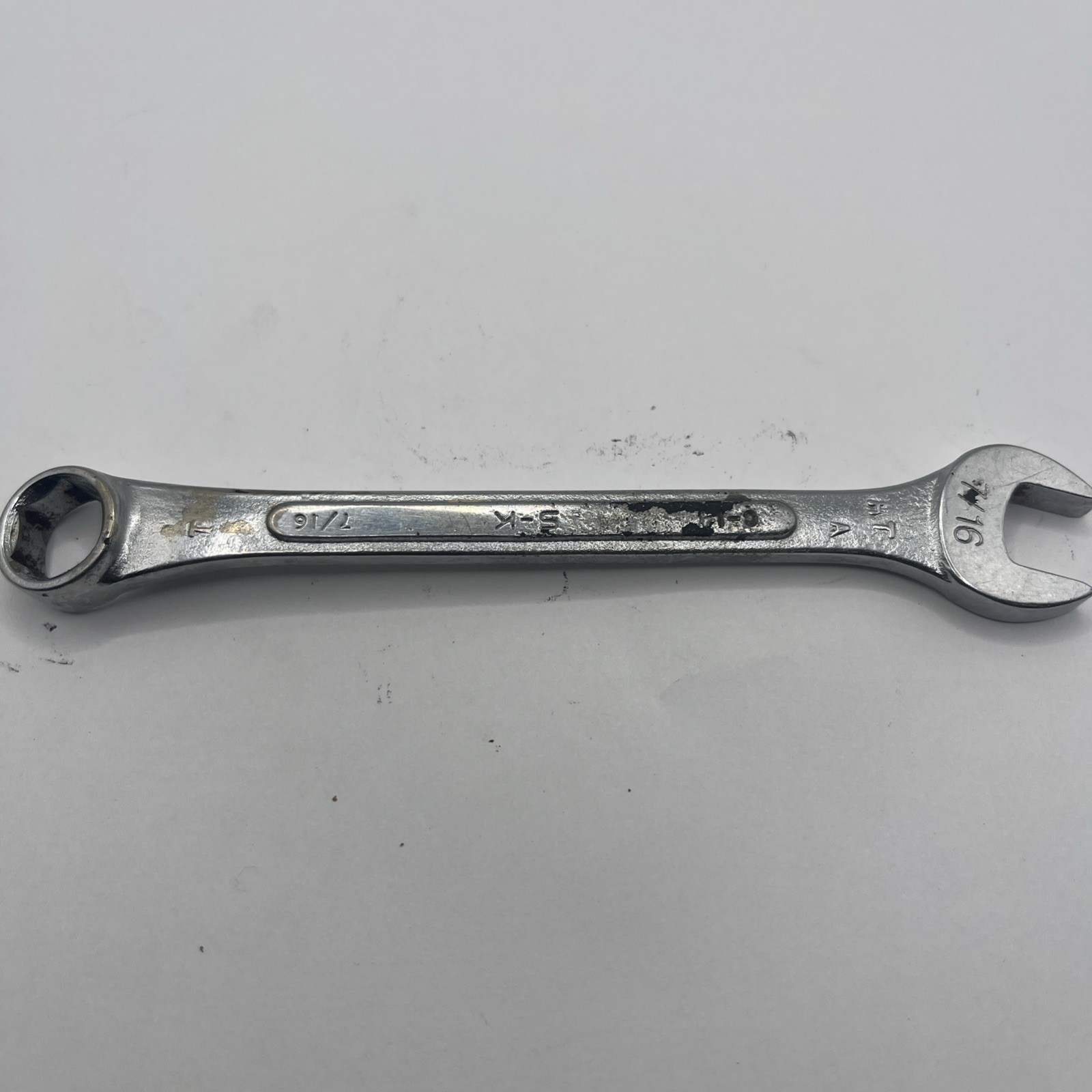 S-K Wayne Tools USA C-14 7/16in SAE 12 PT Combination Wrench Vintage SK
