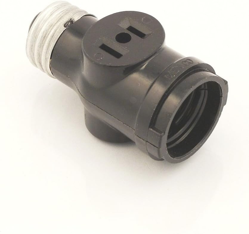 Compact Two Outlet Black Socket Adapter – 660W for Workshops and Indoor Spaces